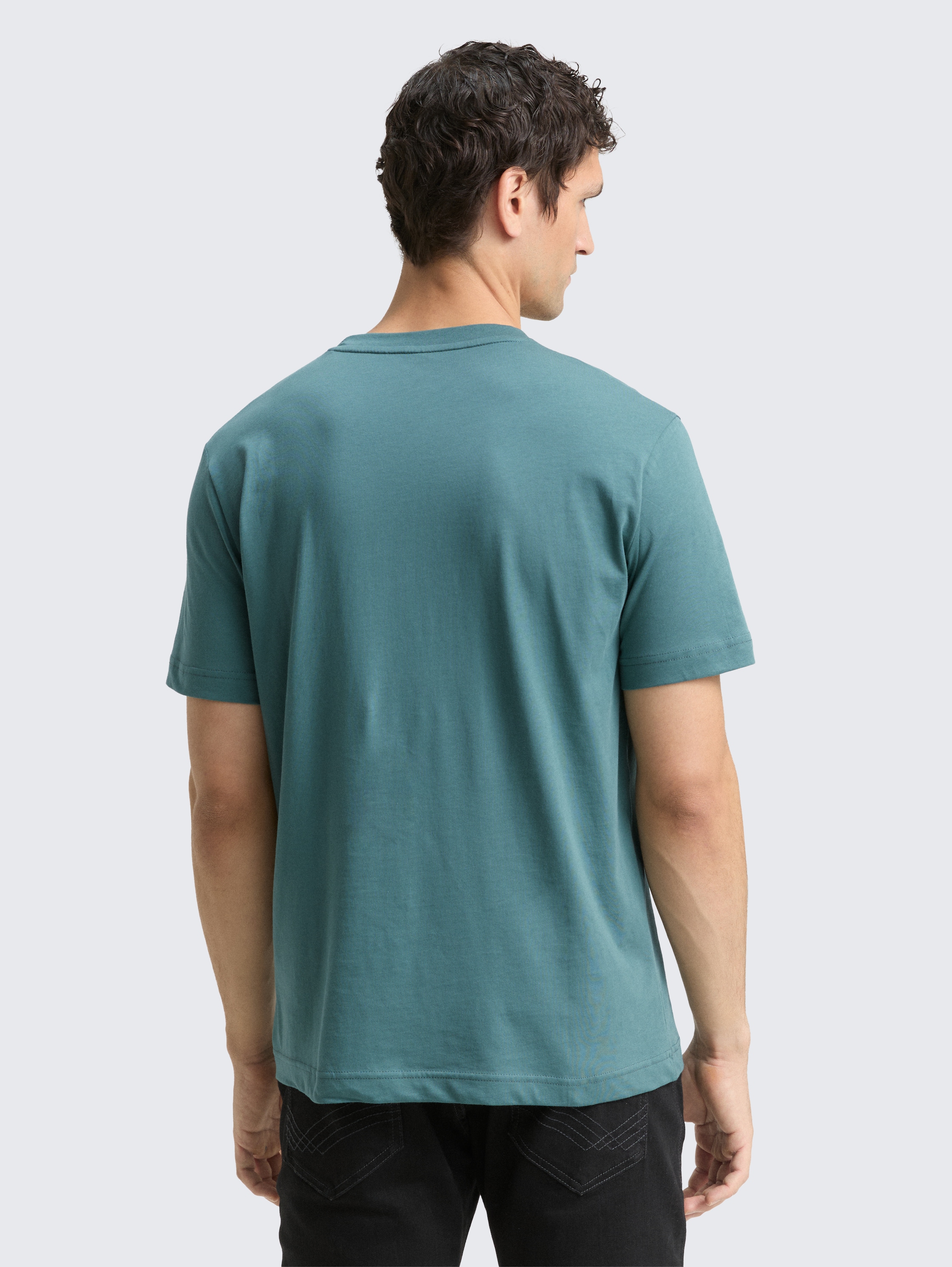 T-Shirt mit Logo Print - deep_bluish_green - 