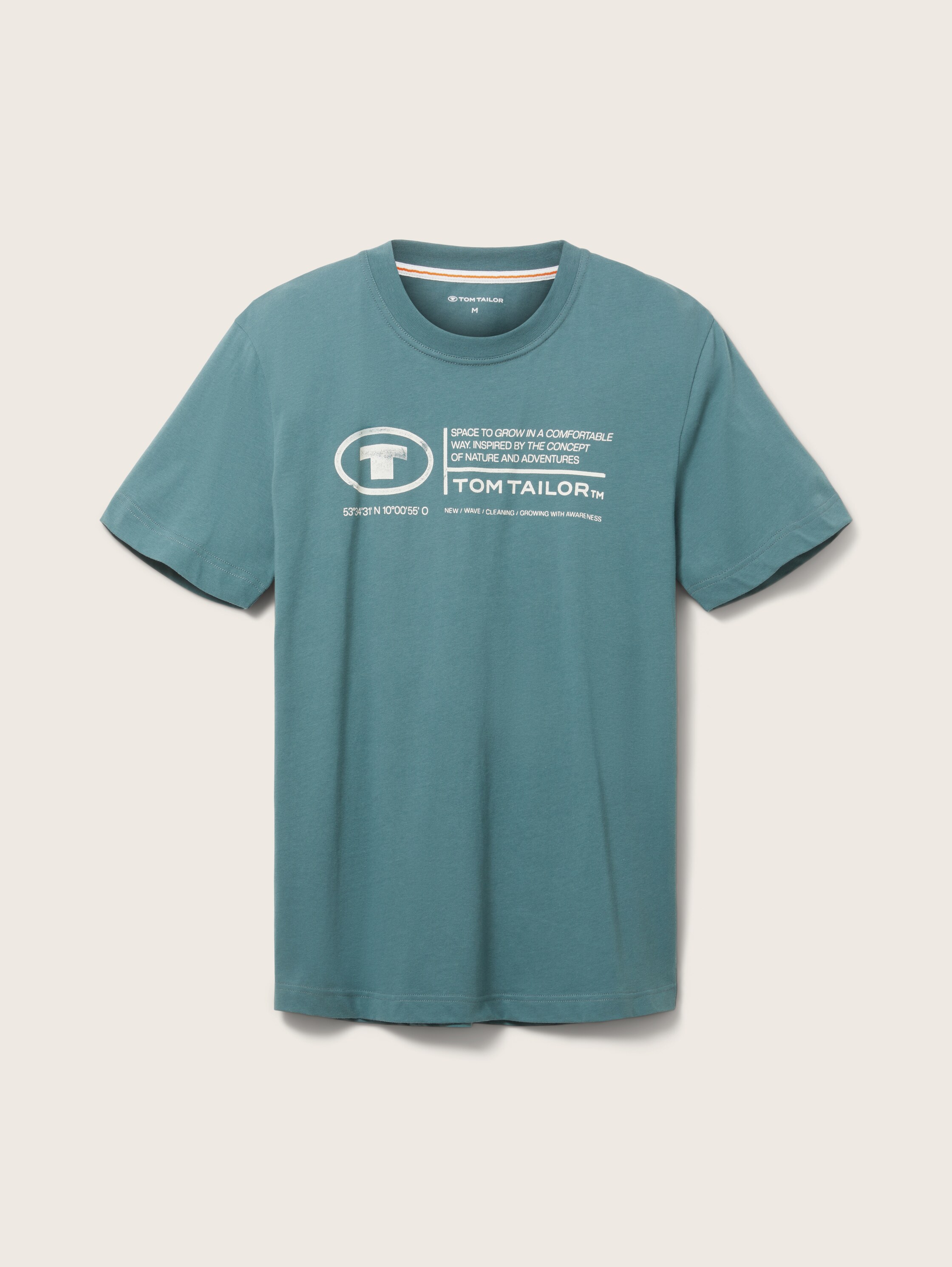 T-Shirt mit Logo Print - grün - 