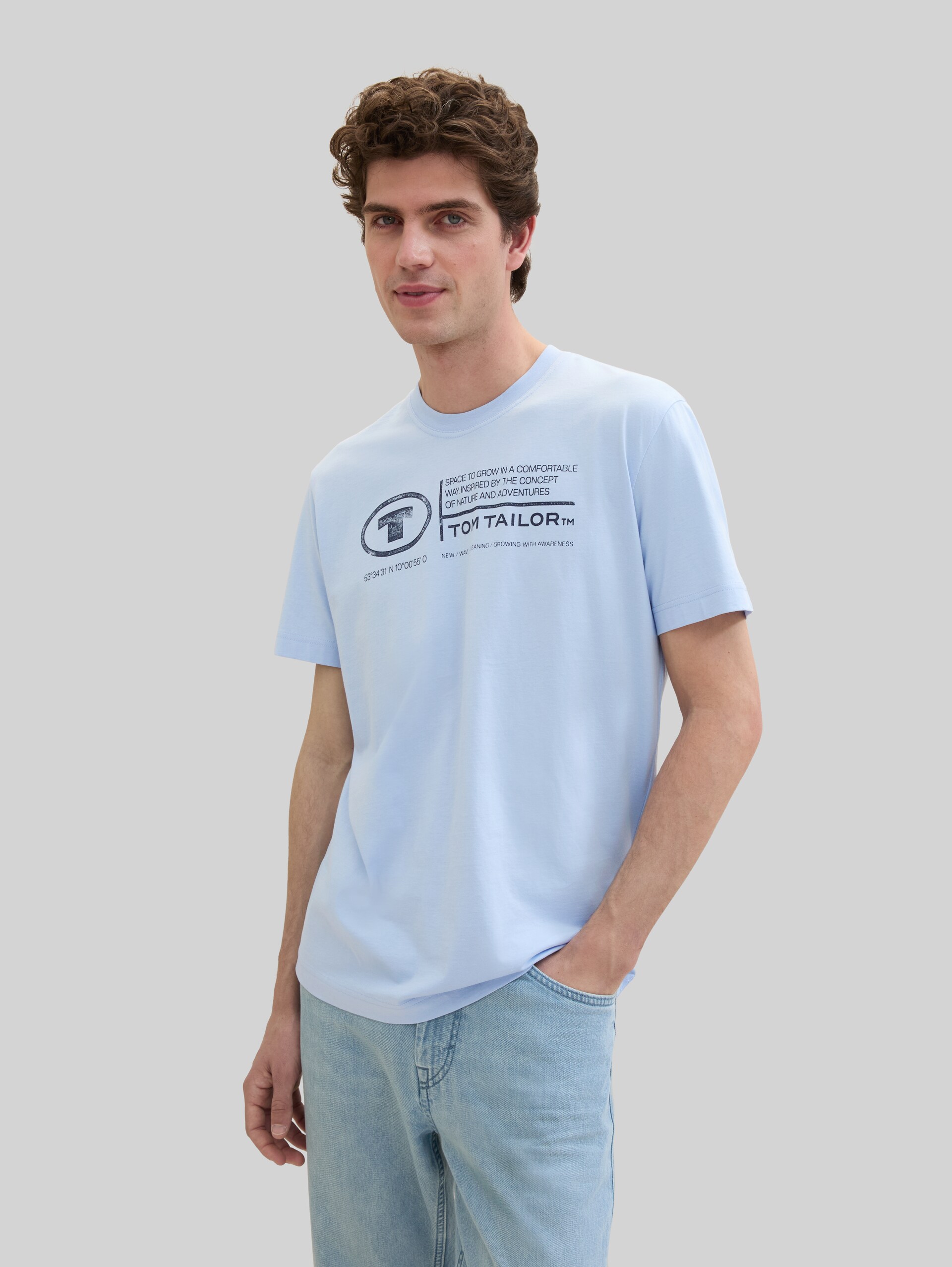 T-shirt with a logo print - windsurf blue