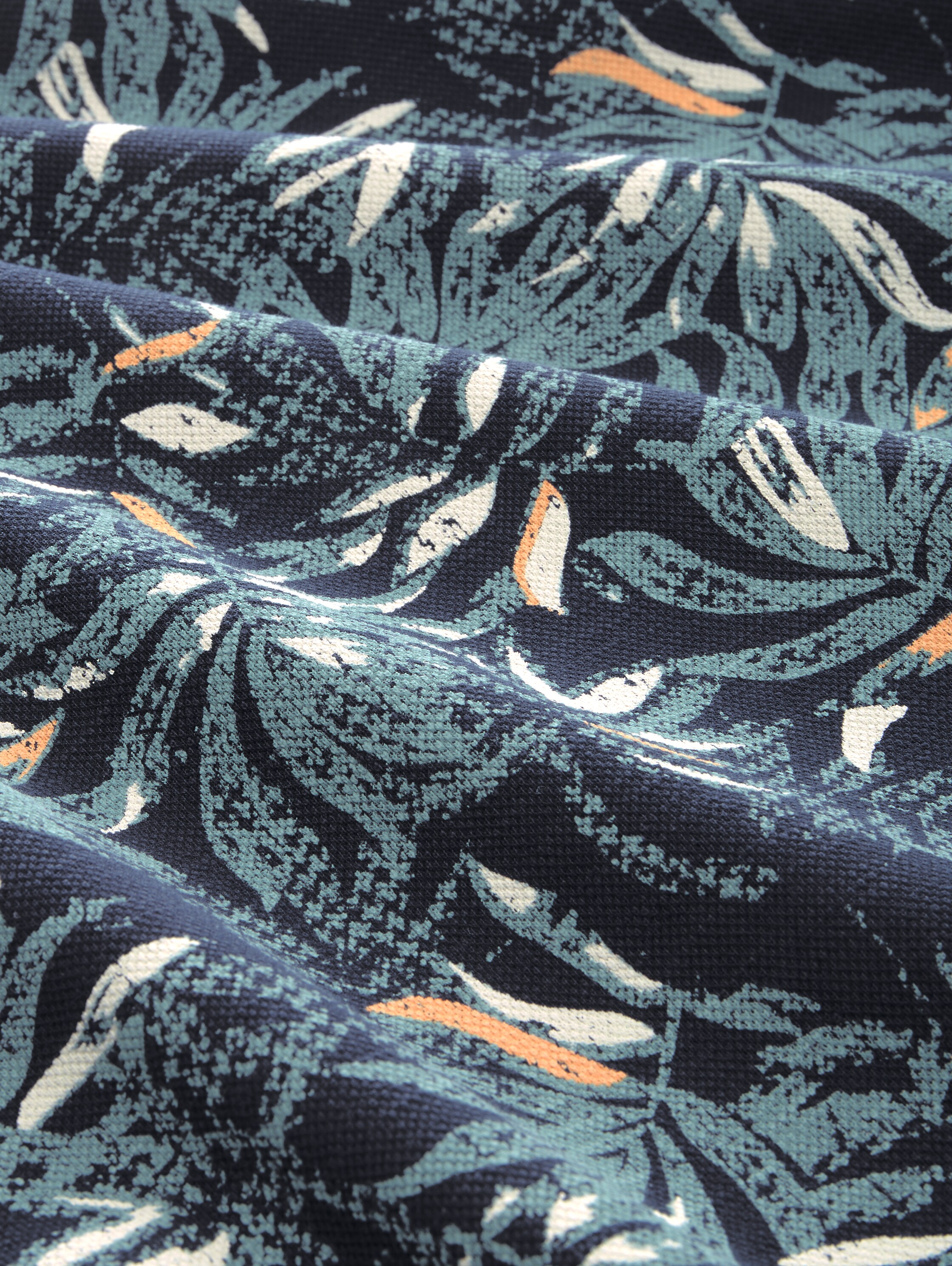 Poloshirt mit Allover-Print - navy green big leaf design