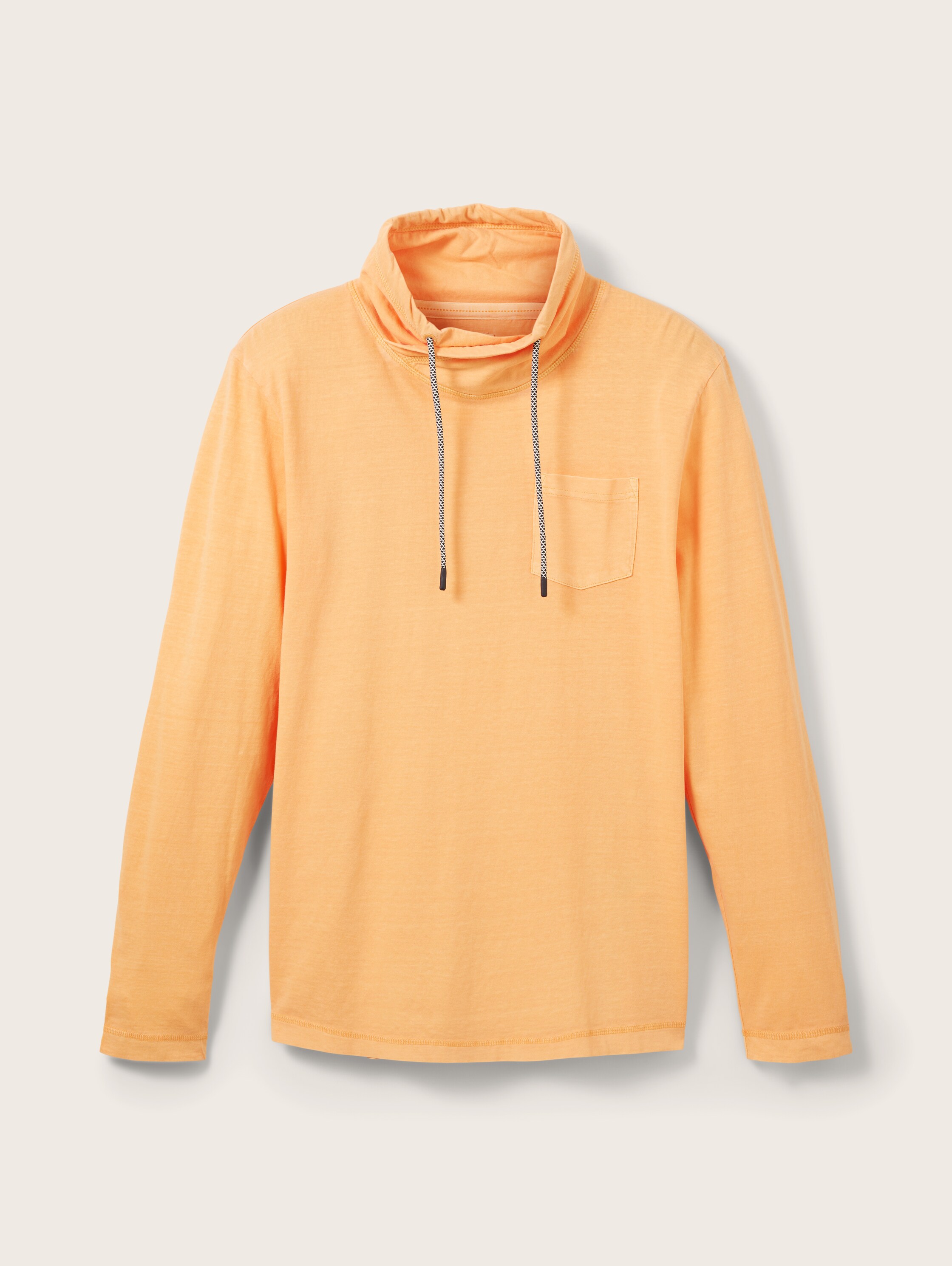 Langarmshirt mit Stehkragen - washed out orange - Vorder-Produkt-Ansicht 