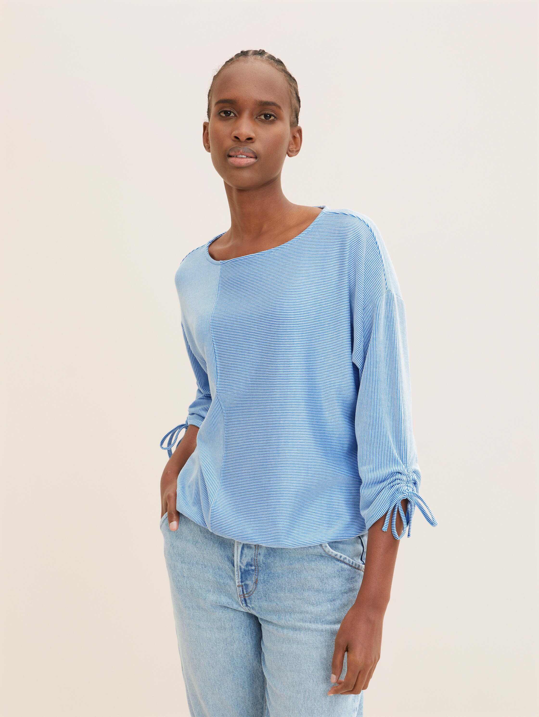Langarmshirt mit Streifenmuster - 0