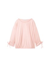 Sélectionné, T-shirt à manches longues coupe ample avec manches froncées par Tom Tailor, rose