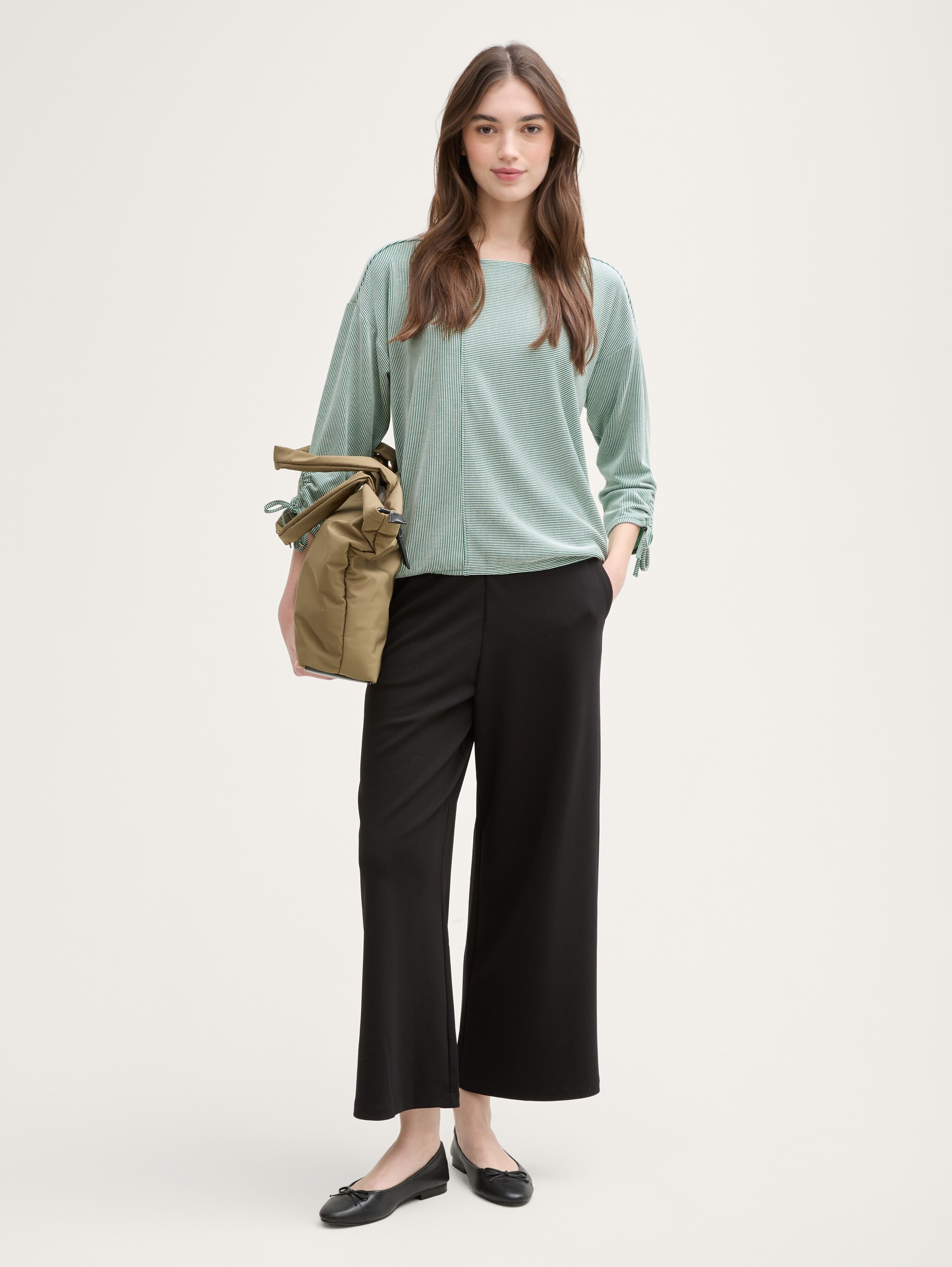 Langarmshirt mit Streifenmuster - 0
