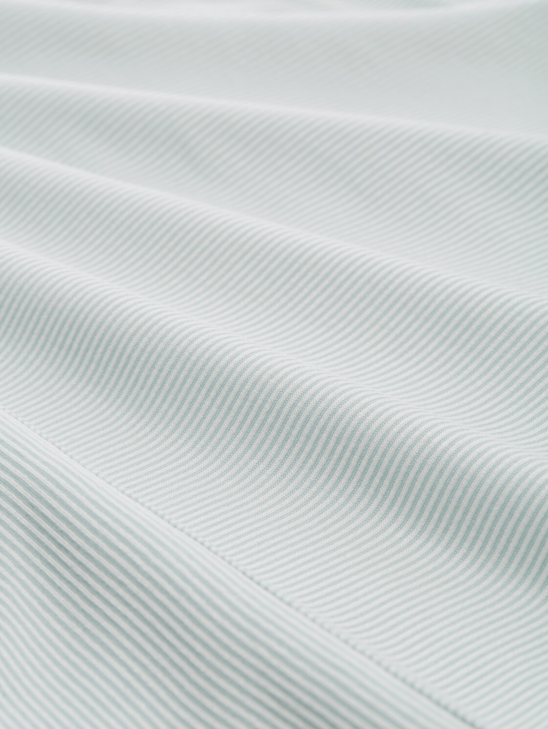 Loose Fit Langarmshirt mit Raffärmeln - small mint white stripe - Material-Ansicht