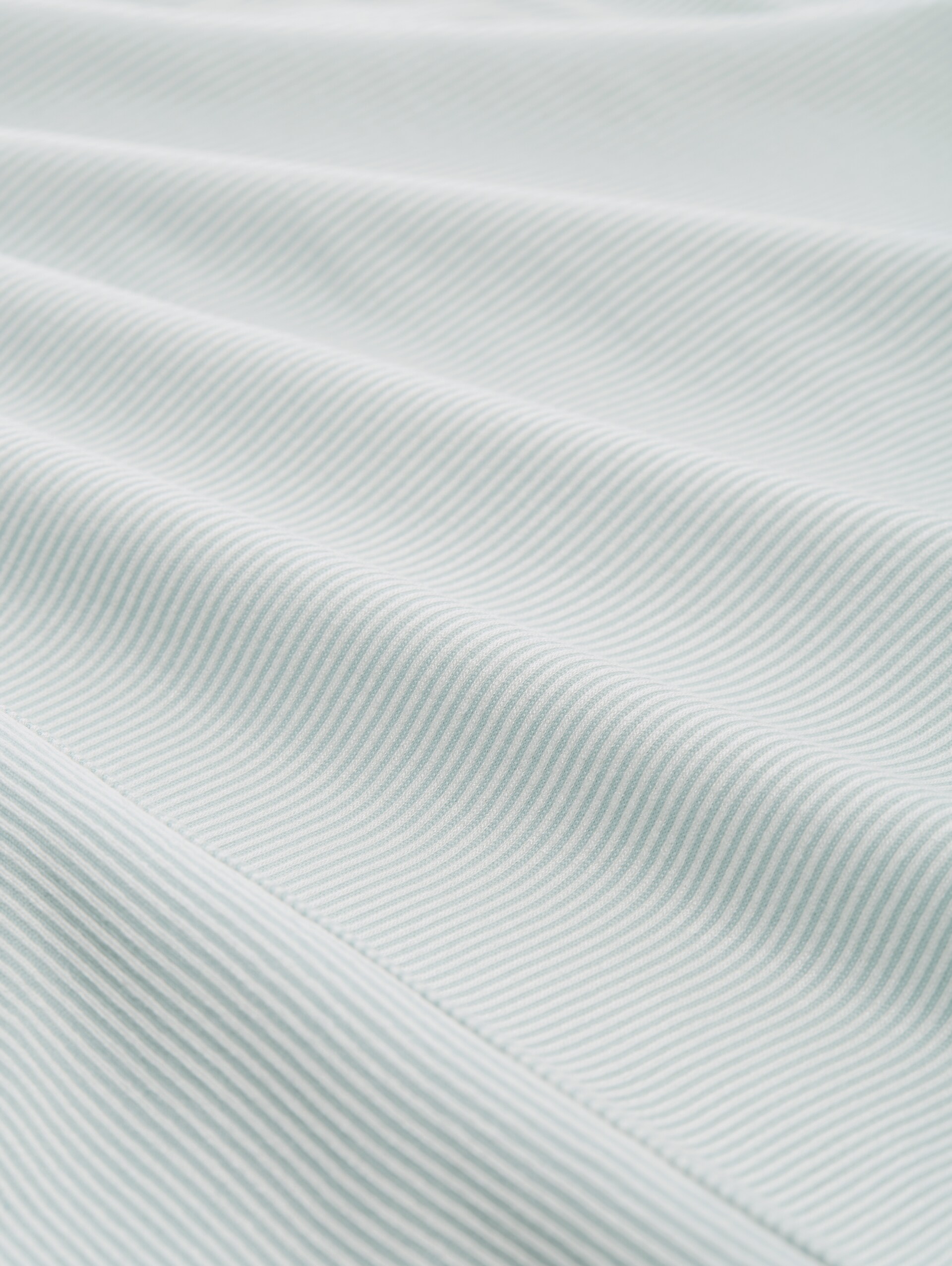 Loose Fit Langarmshirt mit Raffärmeln - small mint white stripe - Material-Ansicht