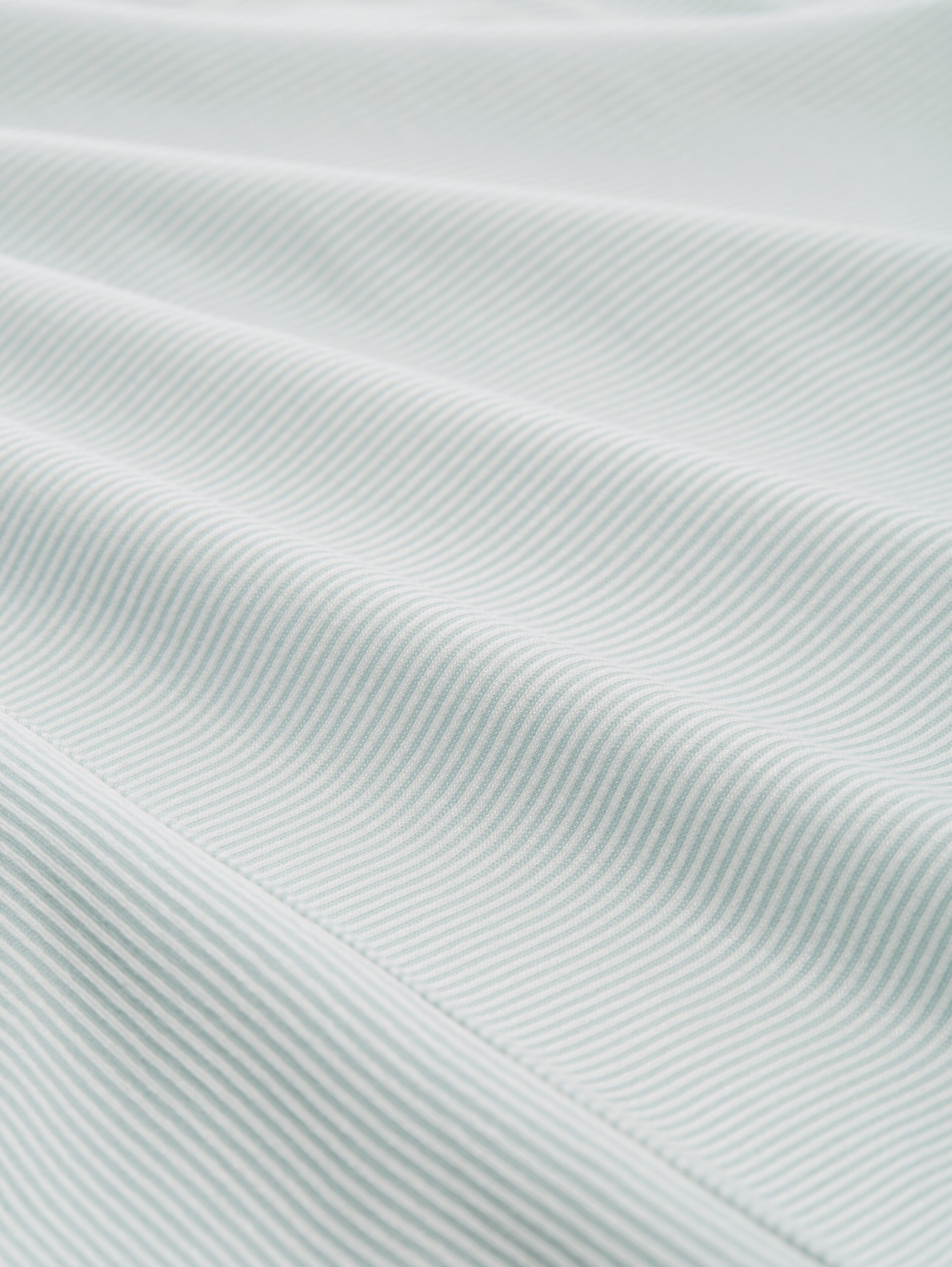 Loose Fit Langarmshirt mit Raffärmeln - small_mint_white_stripe - 