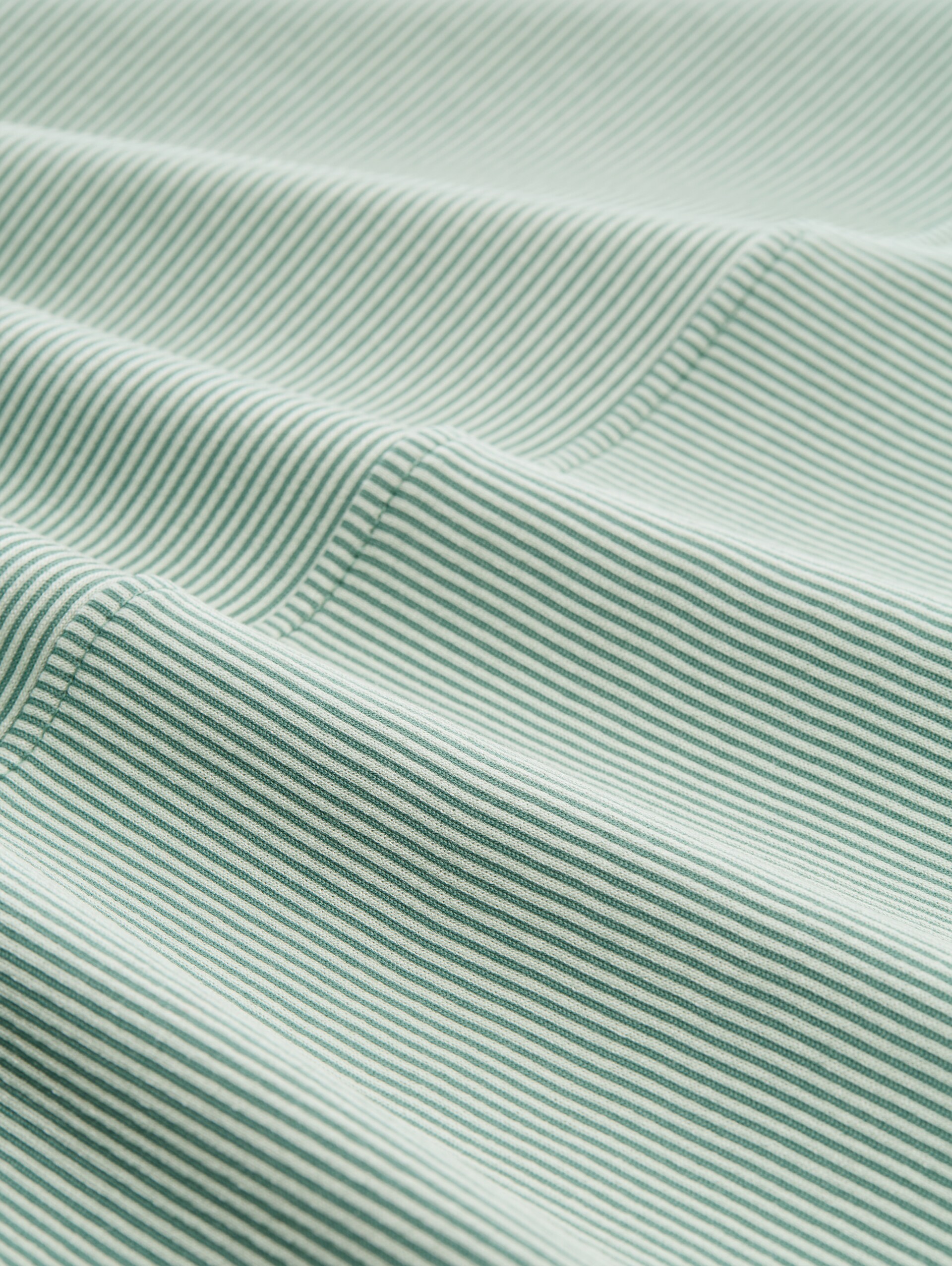 Loose-fit long-sleeved top with gathered sleeves - small tonal matchagreen stripe - Material view