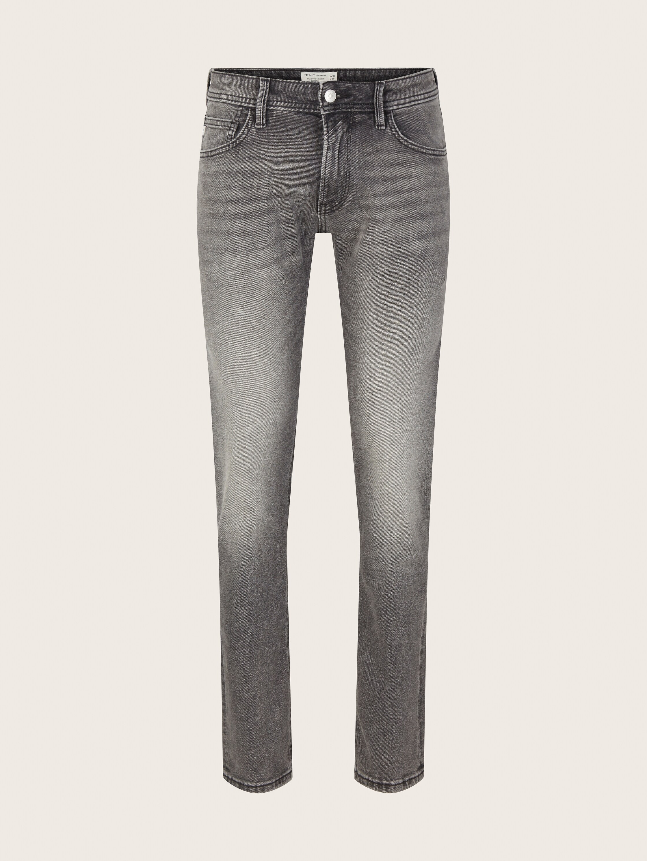 Jean TTPIERS slim - used light stone grey denim - Vue de face du produit
