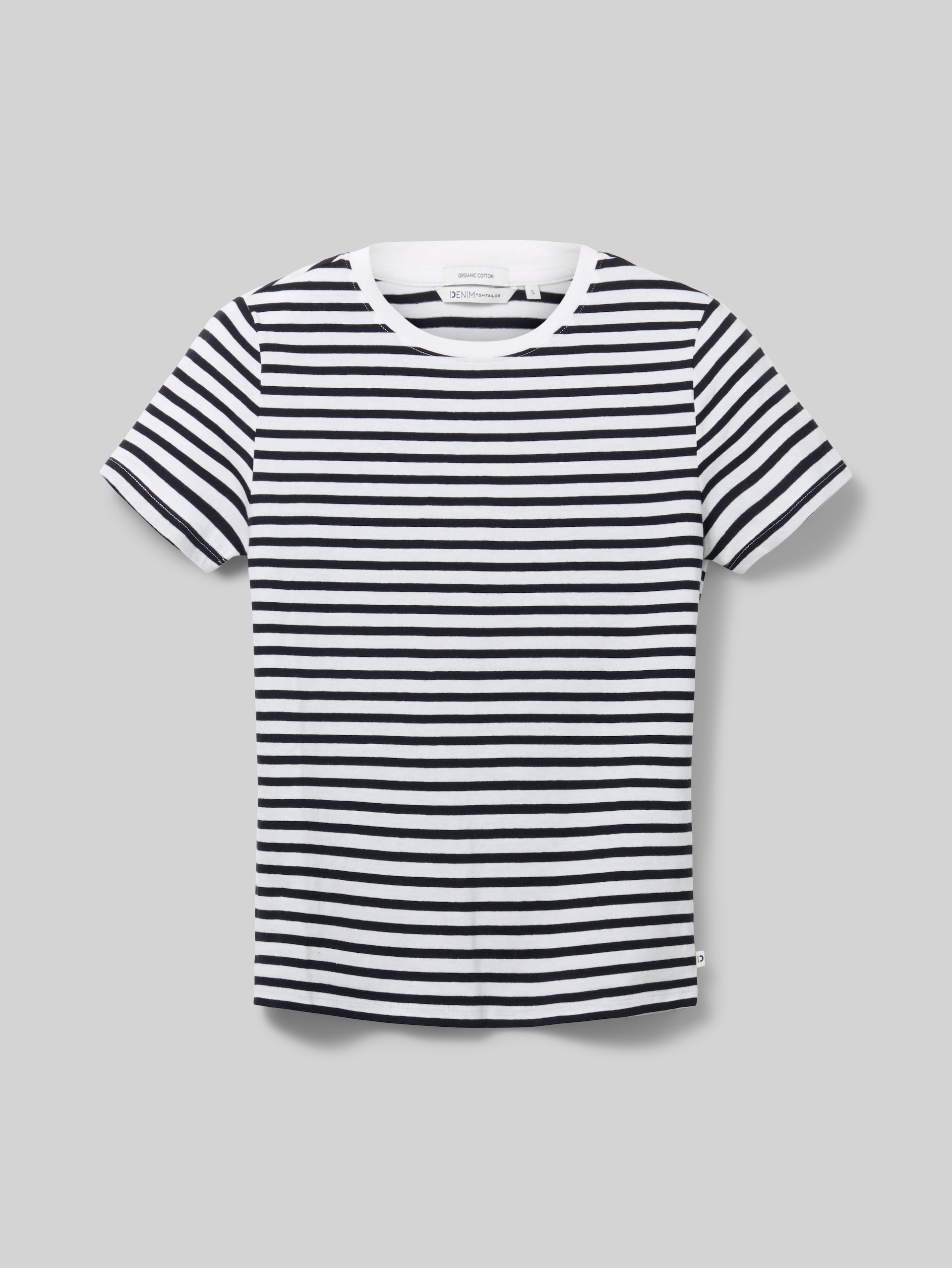 T-shirt with striped pattern - white black stripe - Front product view 