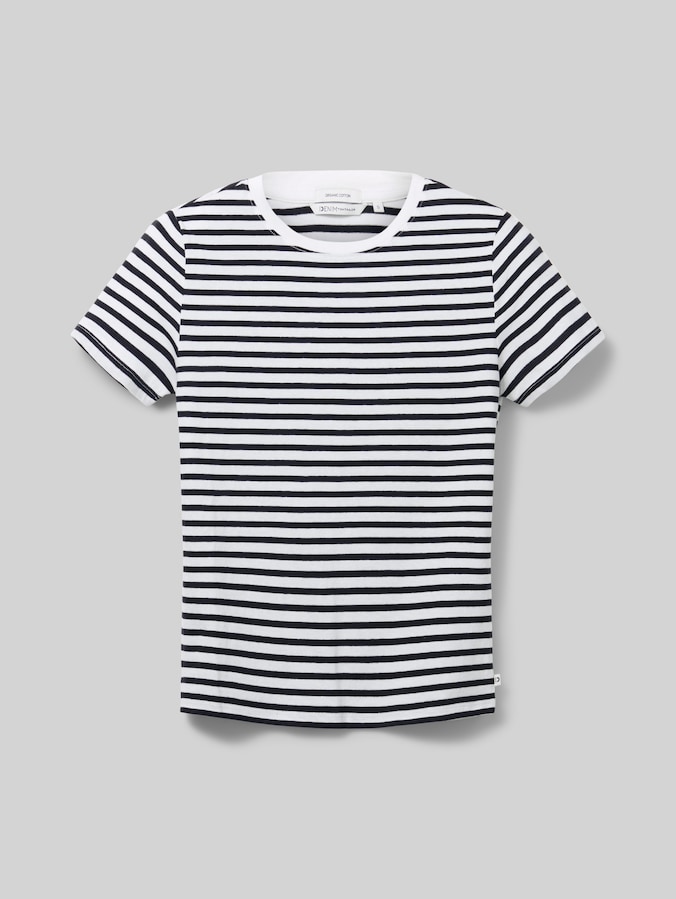Striped T-shirt by Denim Female, white black stripe