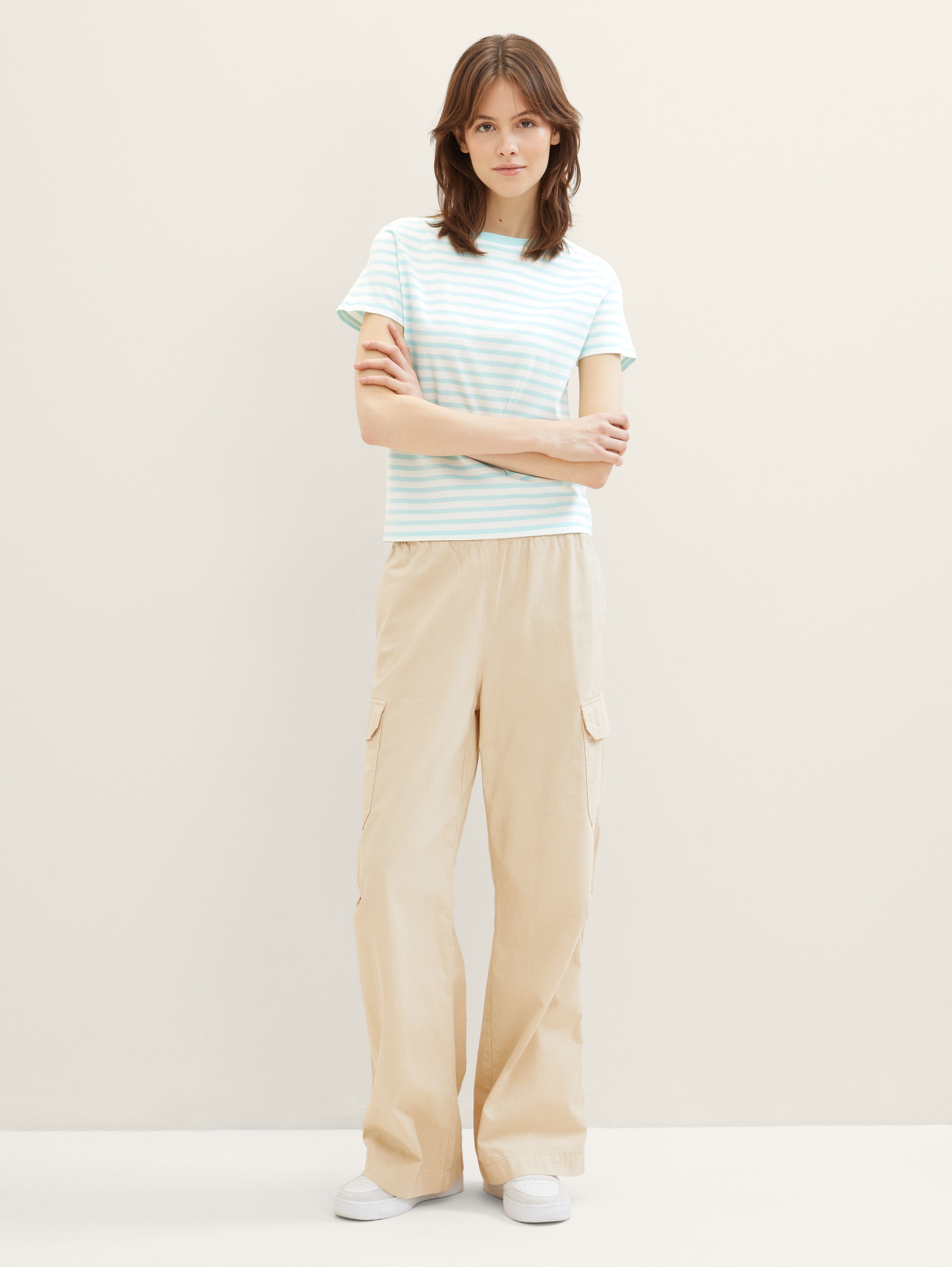 売れ筋商品|||トム テイラー デニム Tシャツ レディース トップス TMODERN STRIPE - Print T-shirt - white black stripe T-shirt with striped pattern by Tom Tailor