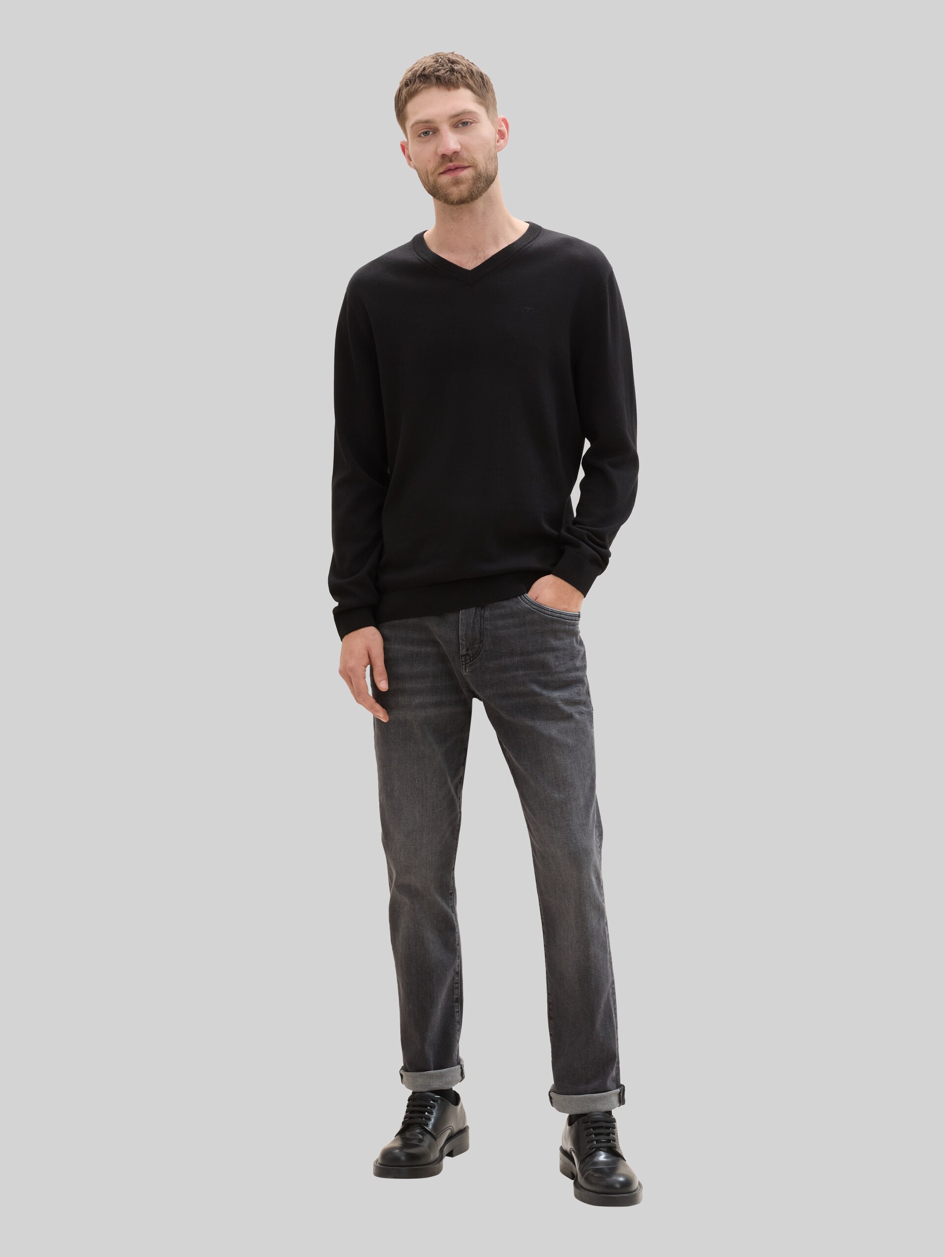 TTJOSH REGULAR SLIM Jeans - grey denim - Model-Vorderansicht