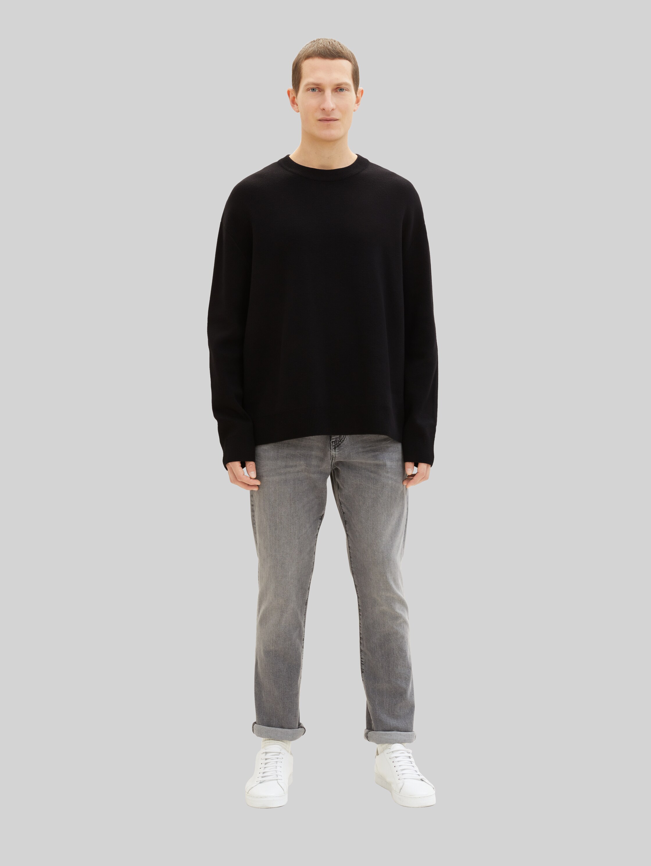 Jean Homme TOM TAILOR Josh Regular Slim - Coupe Slim Classique, Cinq Poches, Détail Cuir Sur Poche à Monnaie, En Coton Doux Et Durable