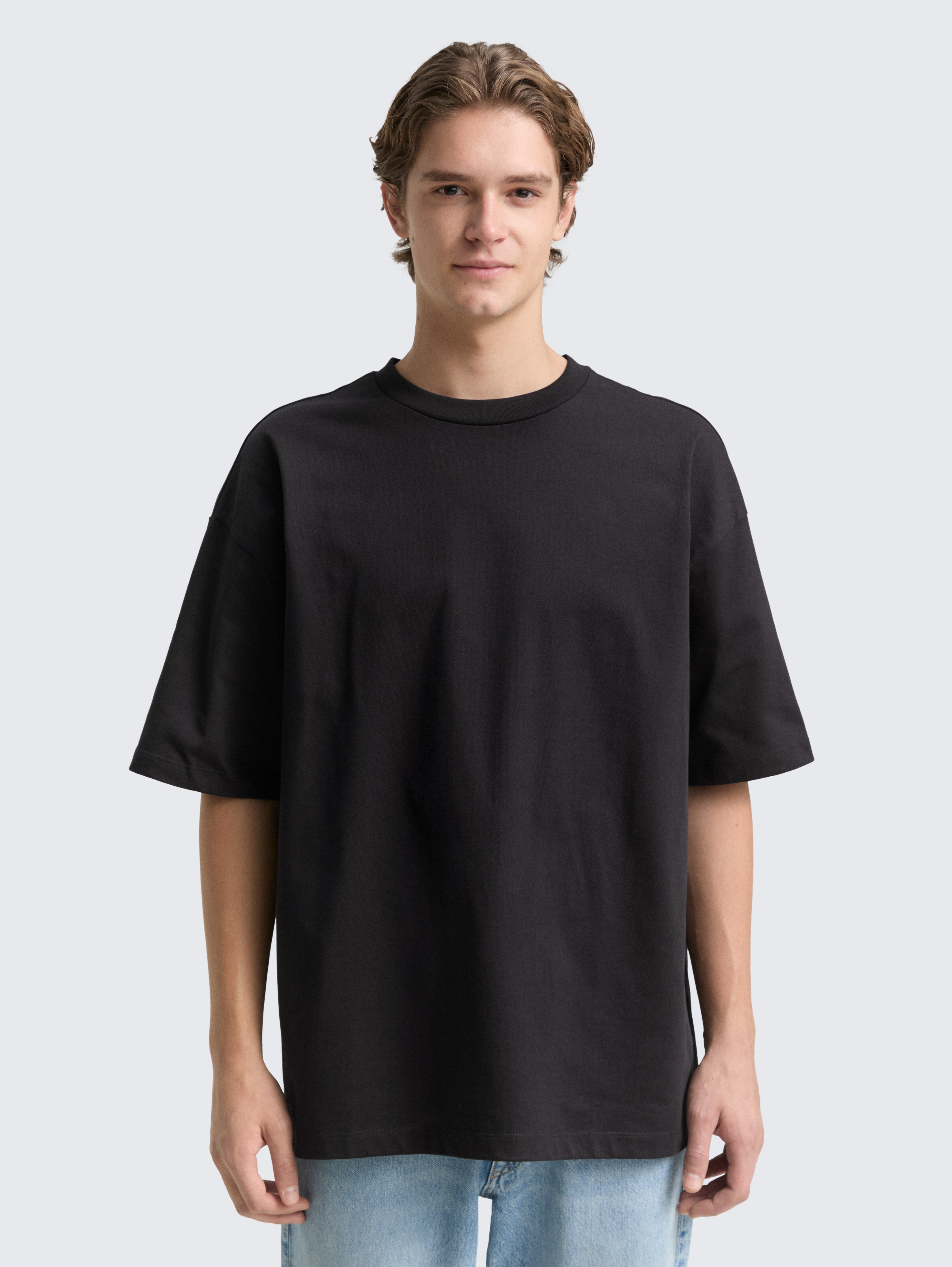Oversize T-Shirt von Denim Male, Black