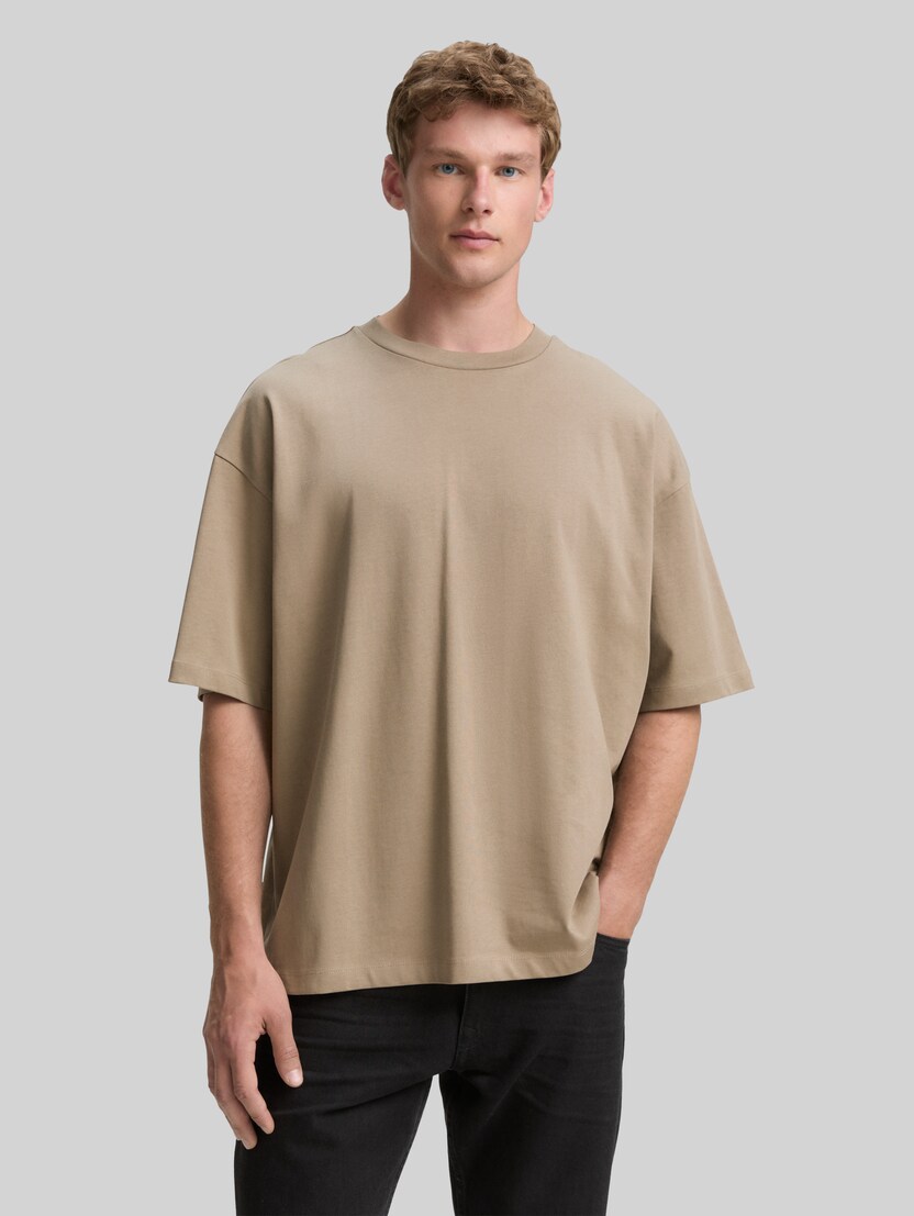Oversize T-Shirt aus Baumwolle von Denim Male, roasted nut brown