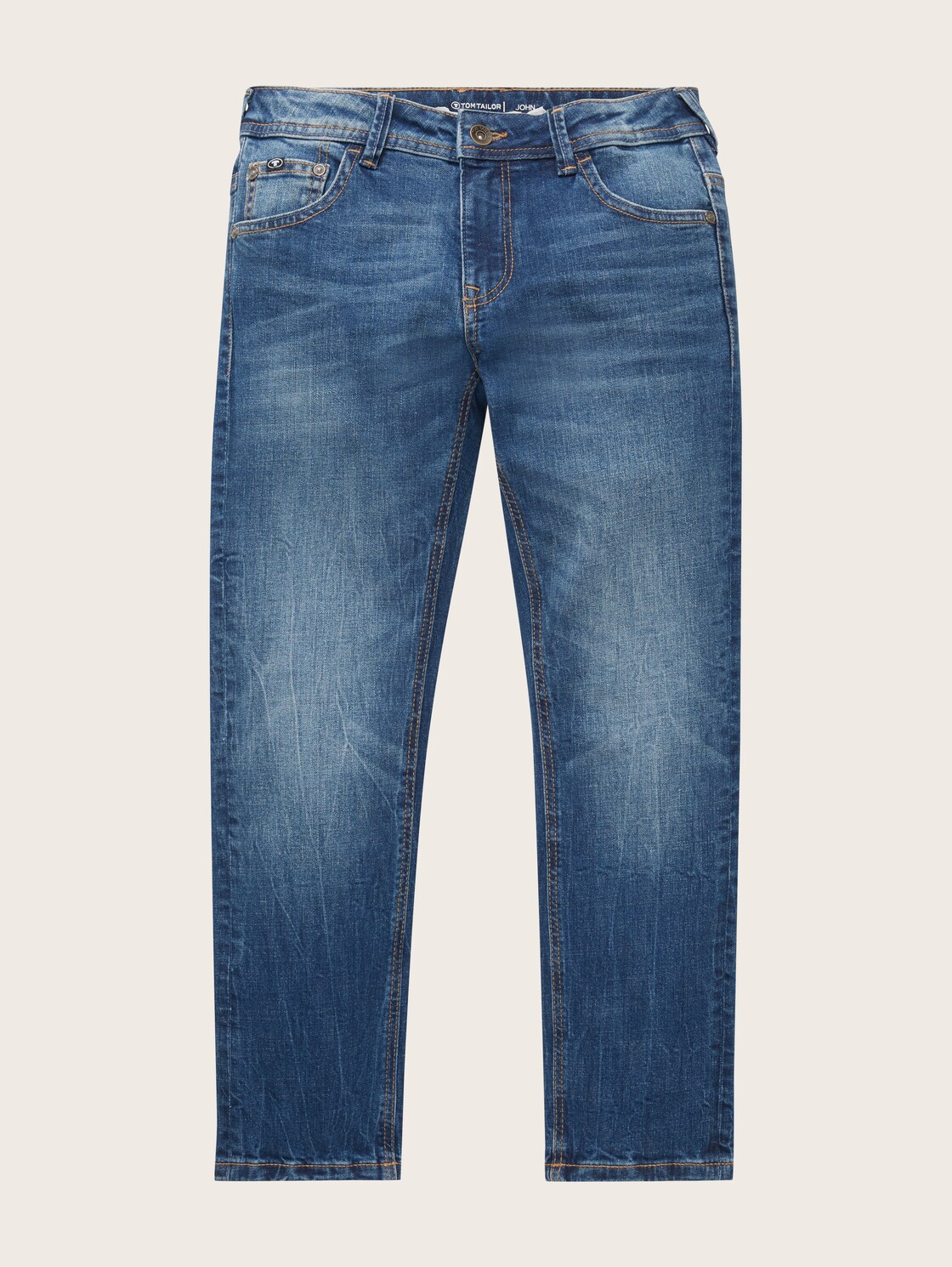 TTJOHN Jeans mit Stretch - Used Mid Stone Blue Denim - Vorder-Produkt-Ansicht