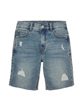 Geselecteerd, Jeanshort in destroyed-look door Tom Tailor, blauw