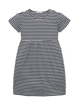 Geselecteerd, Jurk van gedessineerde tricot door Tom Tailor, blauw