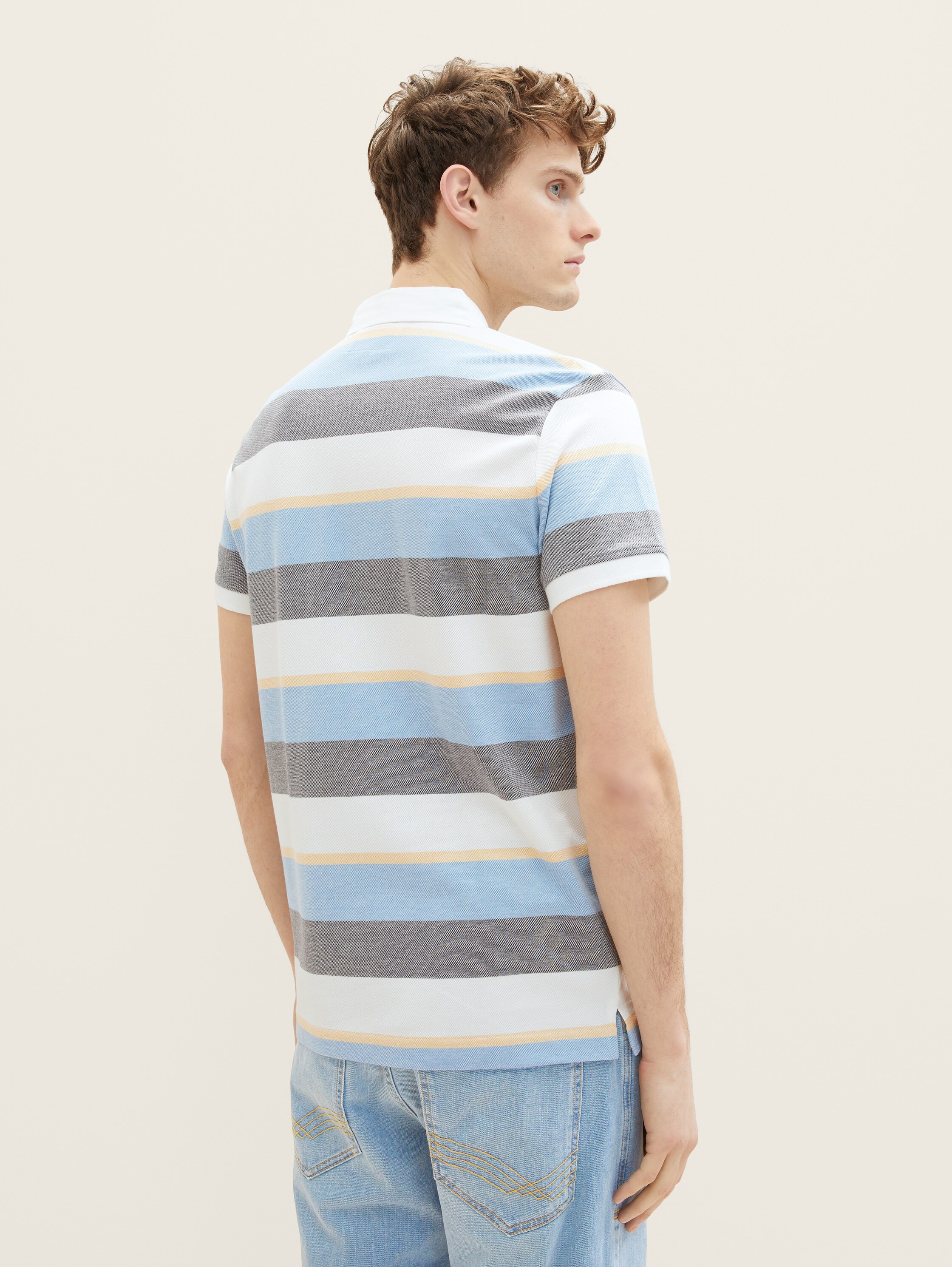 Polo rayé - blue multicolor big stripe