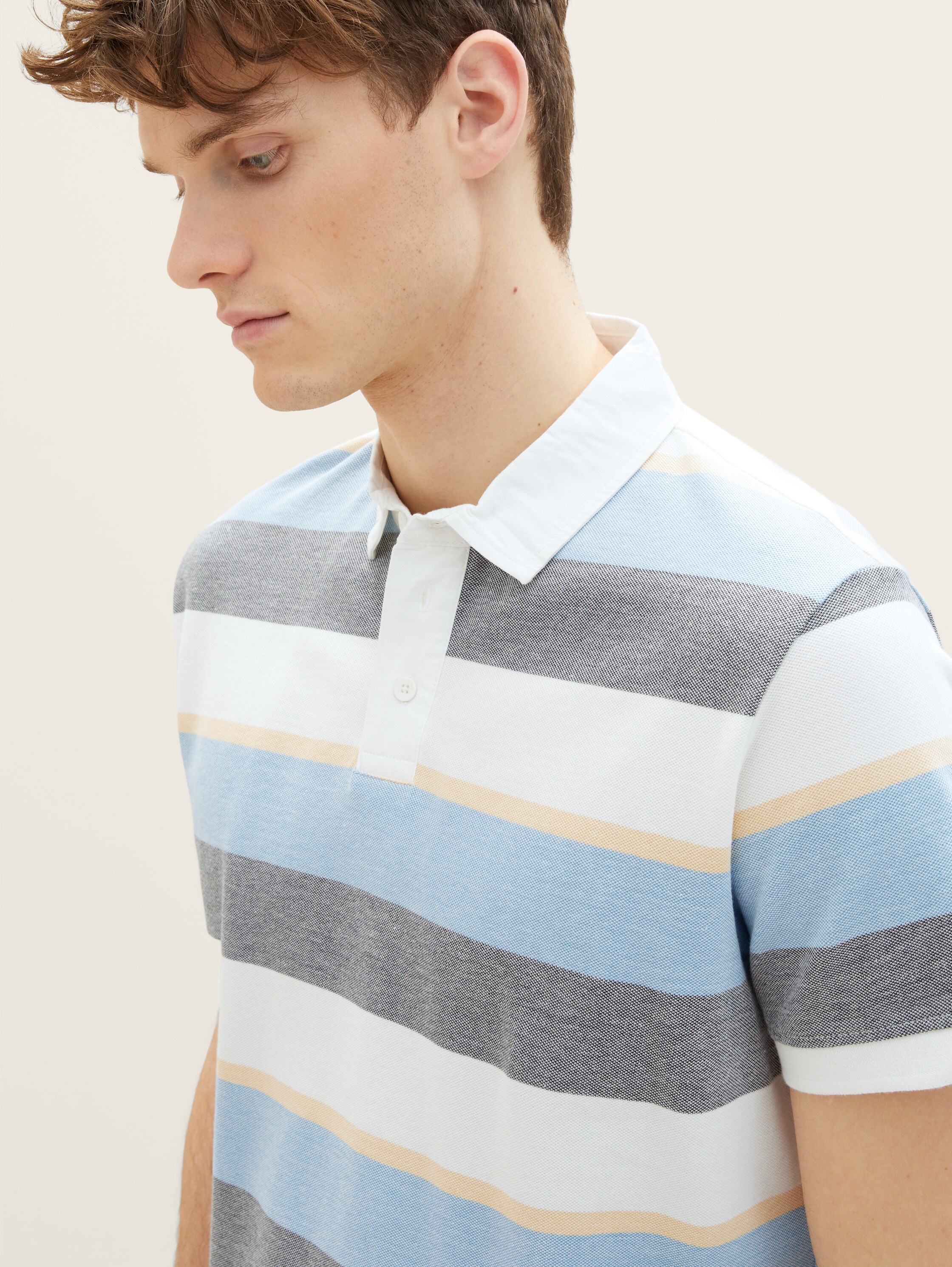 Polo rayé - blue multicolor big stripe
