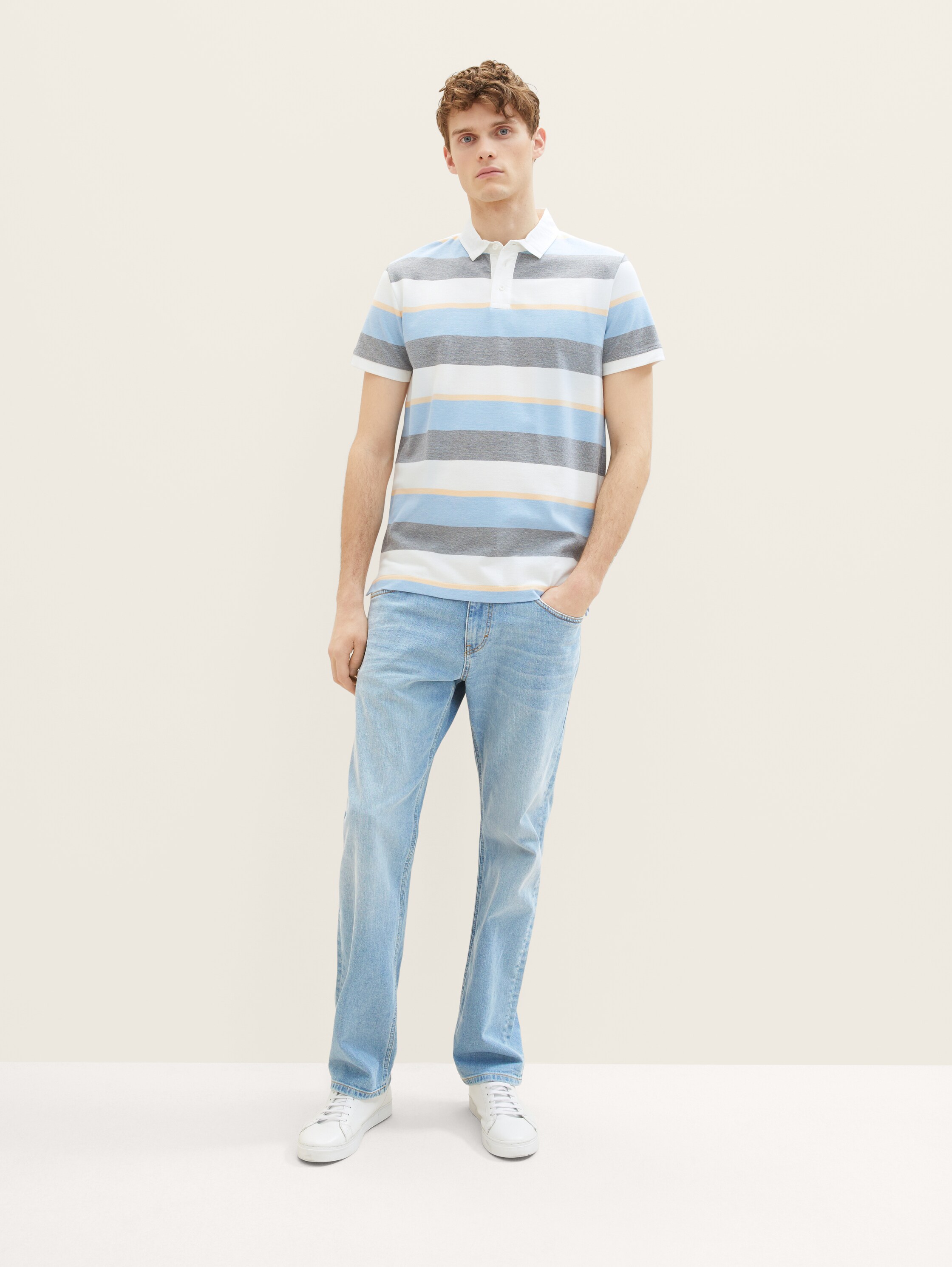 Polo rayé - blue multicolor big stripe