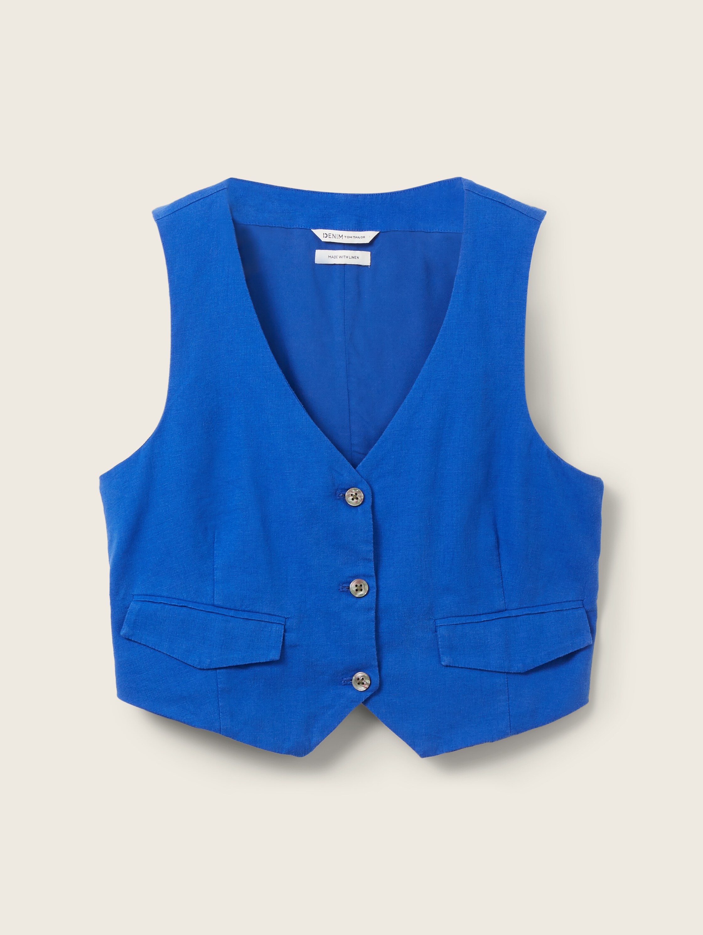 Weste mit Leinen - blau - 