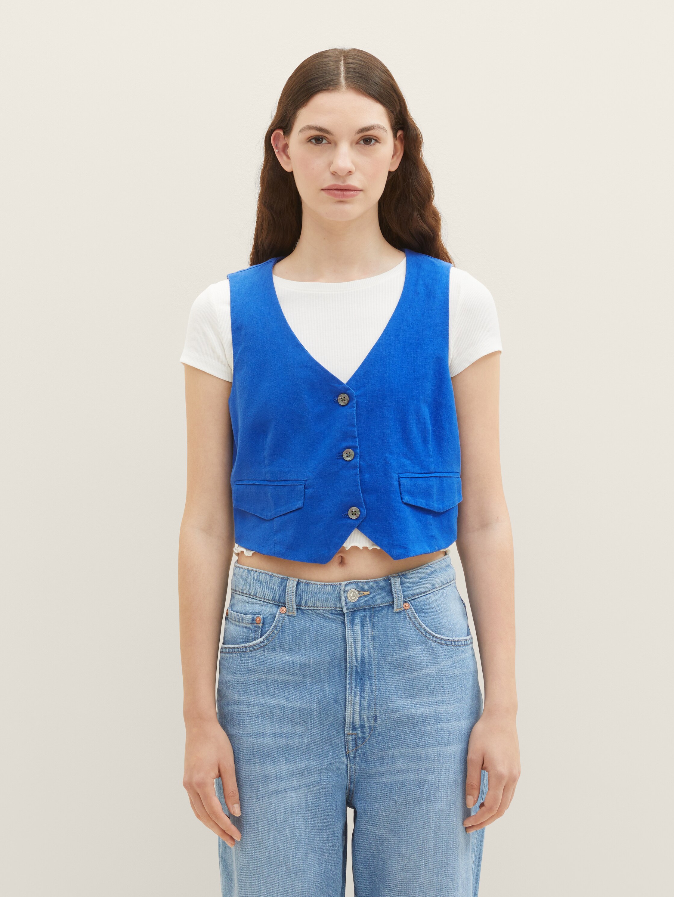 Gilet à teneur en lin - shiny royal blue