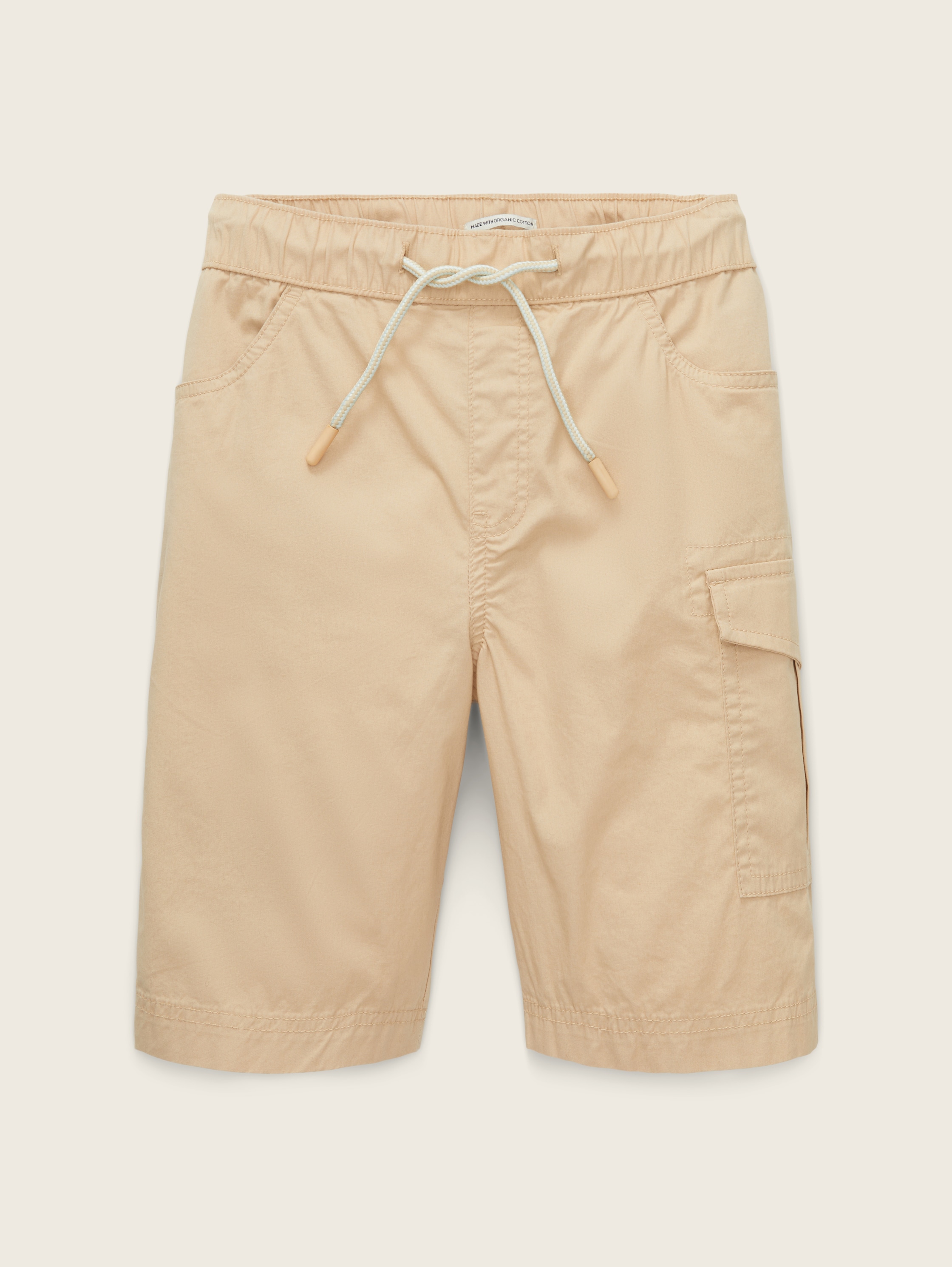 Cargo shorts with an elastic waistband - cream toffee - Front product view
