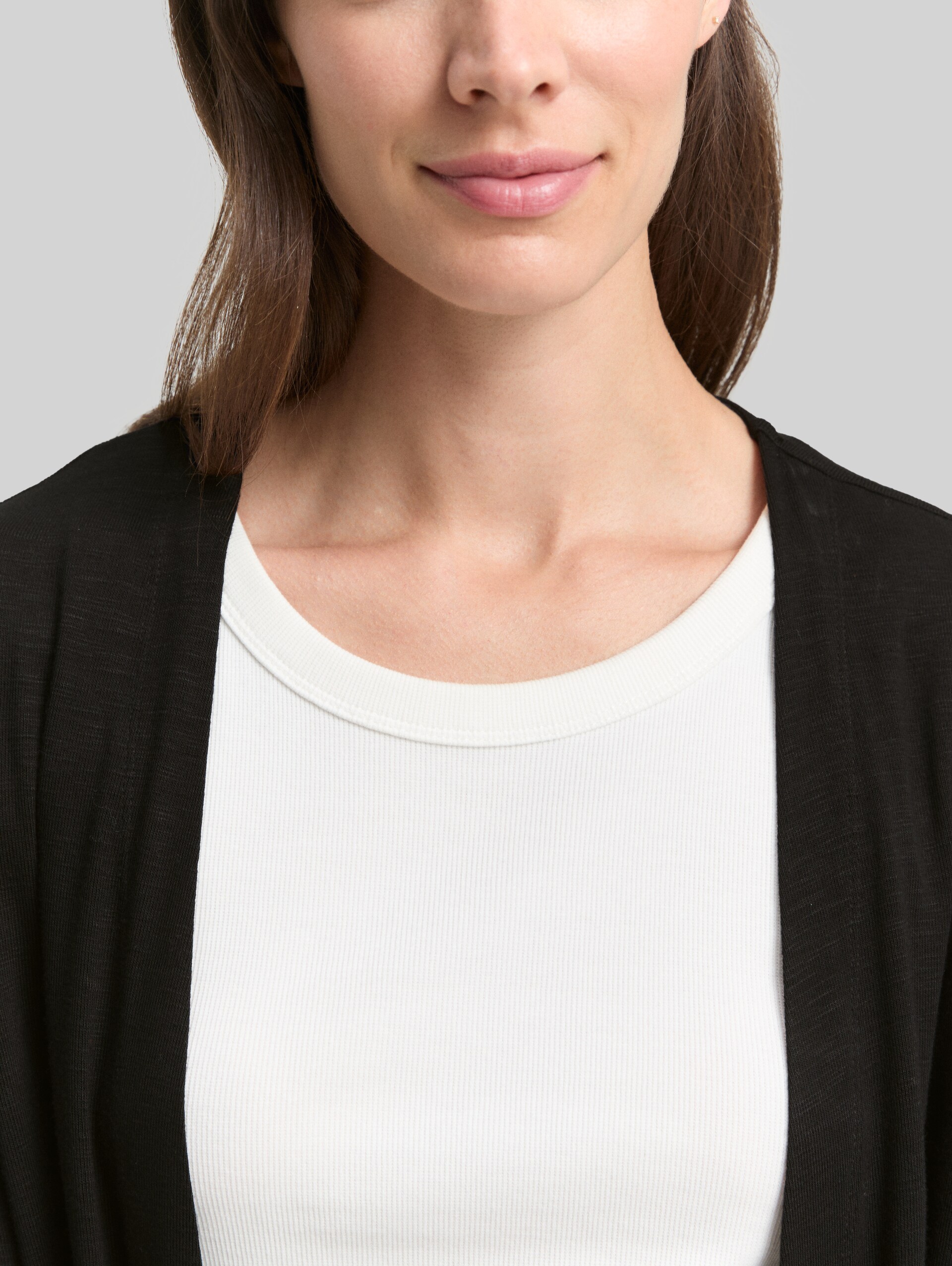 Basic Cardigan - Black - Detail-Model-Ansicht