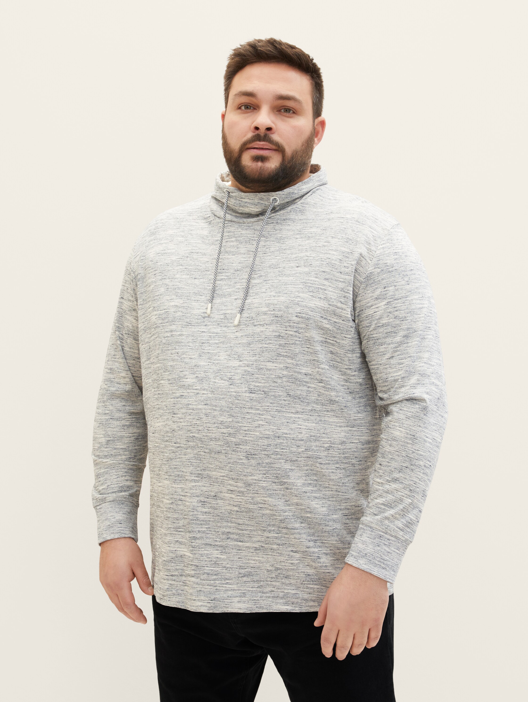 Plus Size - Langarmshirt in Melange Optik - 3