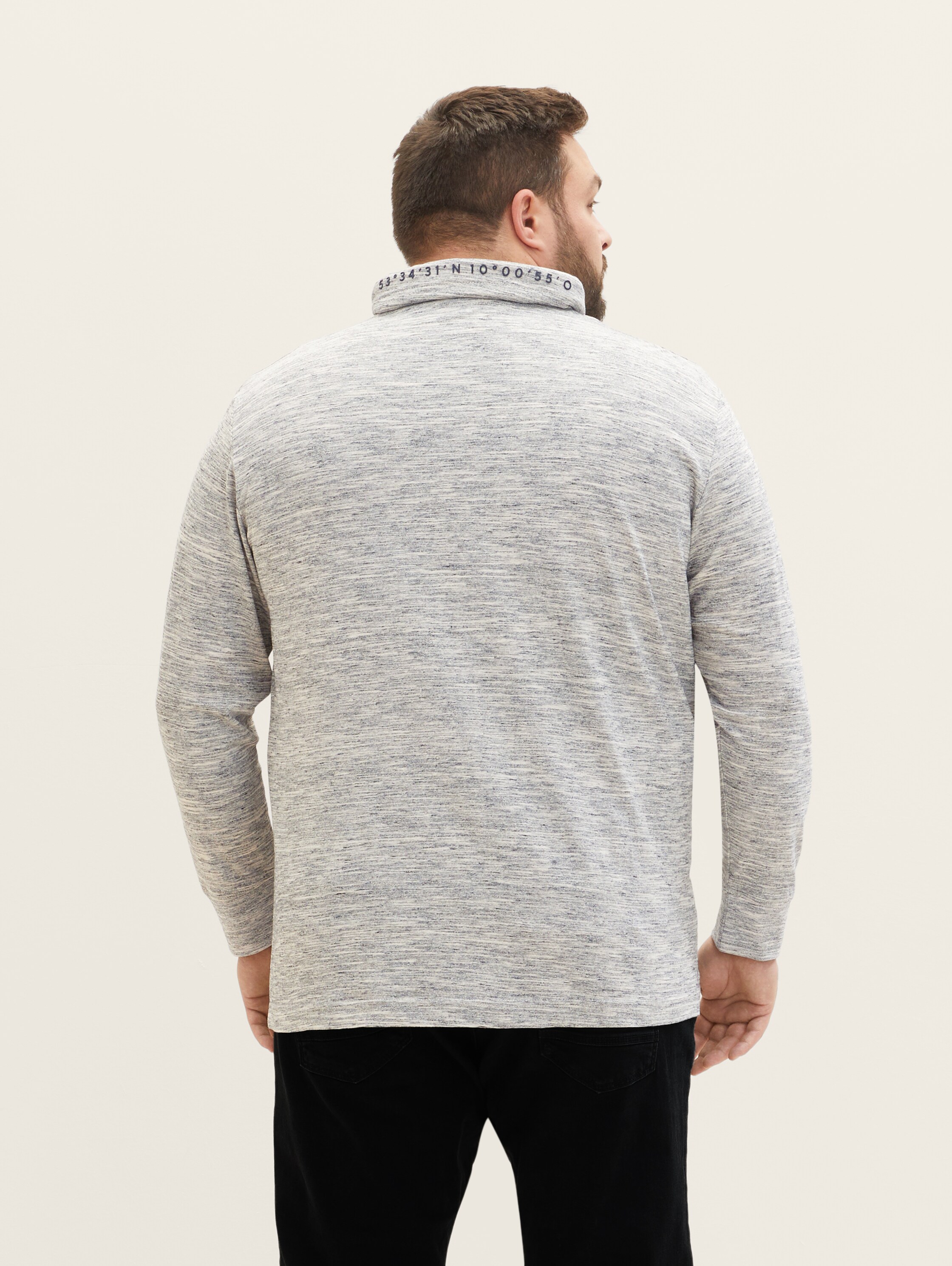Plus Size - Langarmshirt in Melange Optik - 4