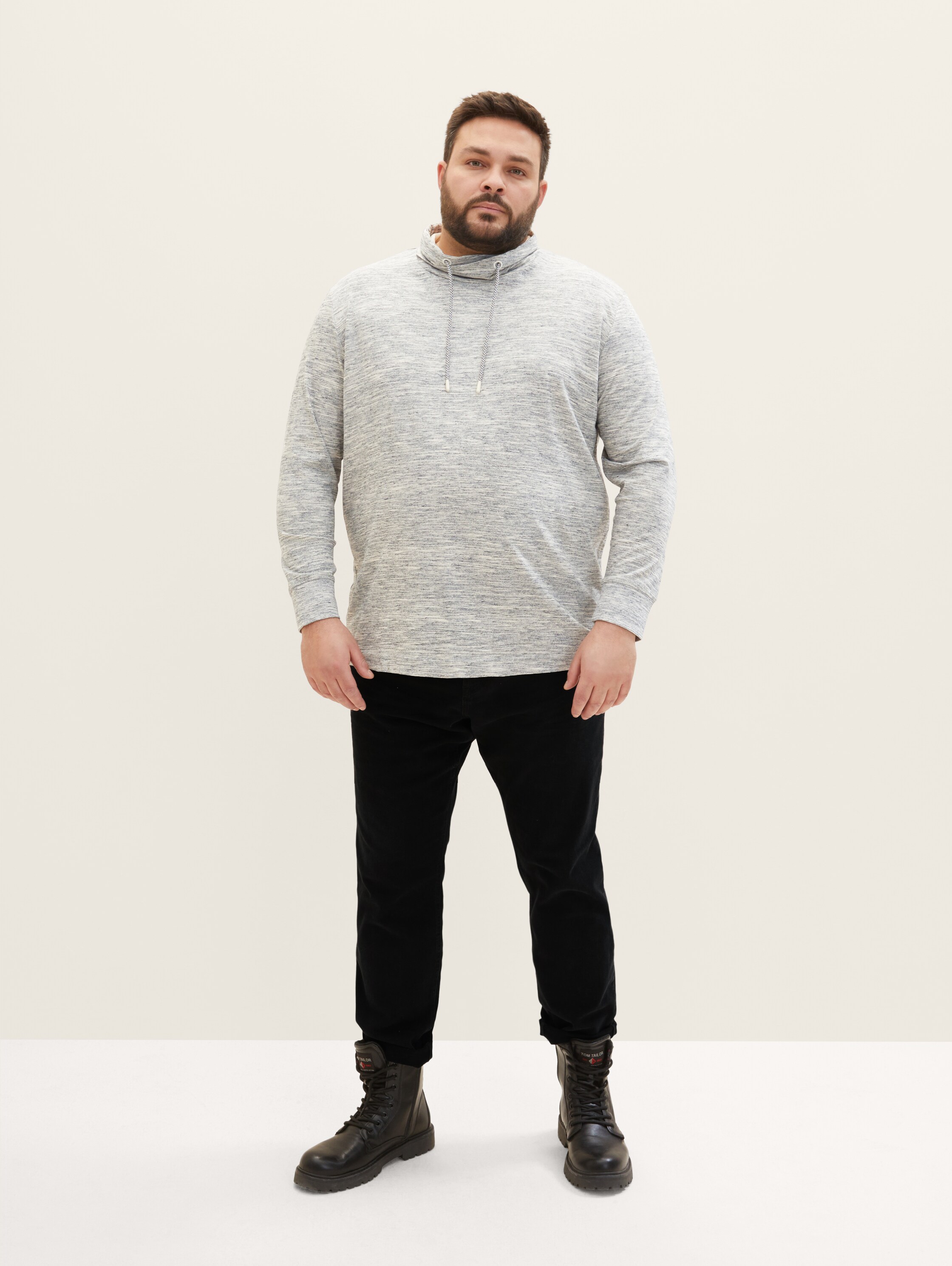 Plus Size - Langarmshirt in Melange Optik - 2