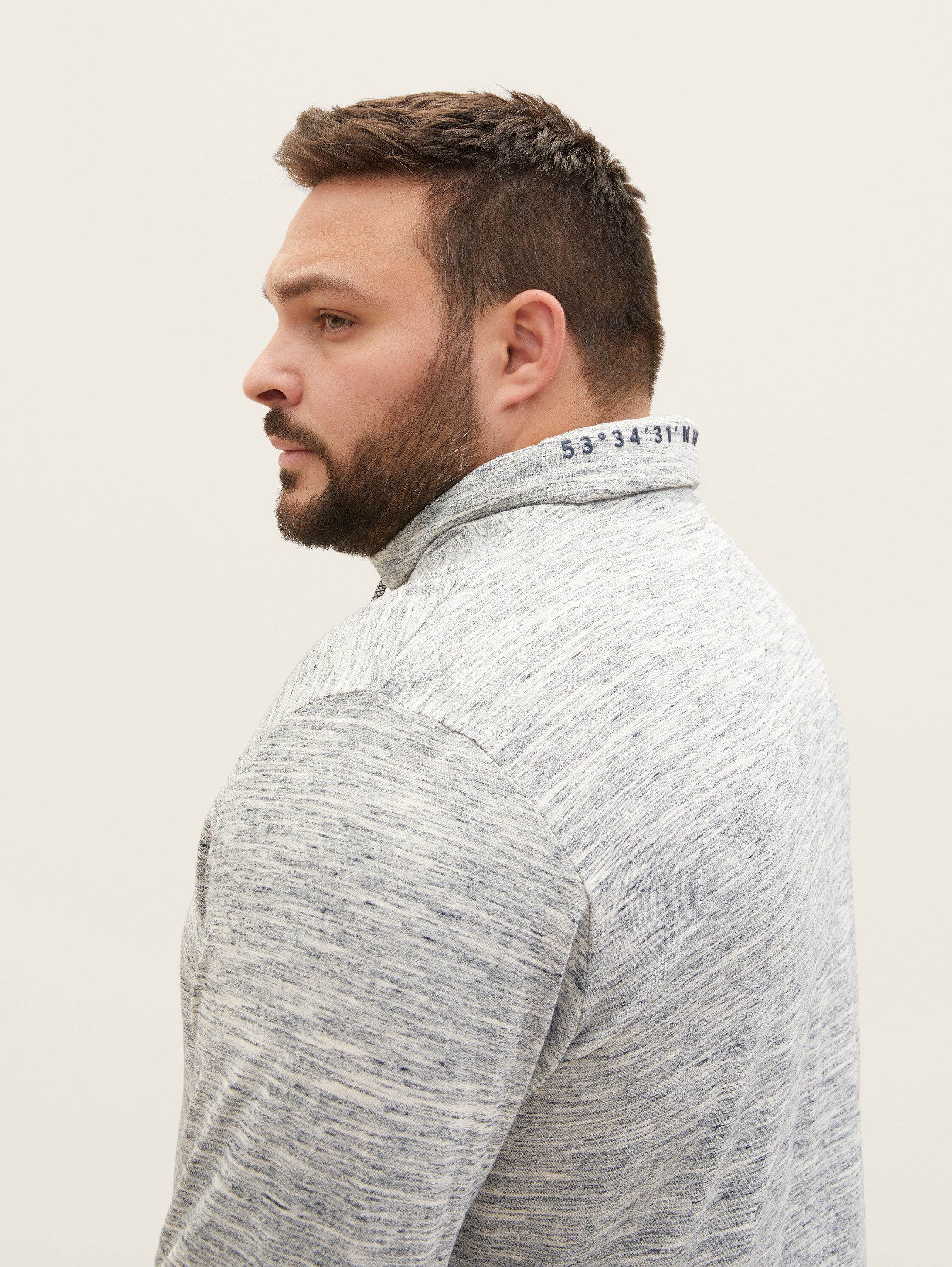 Plus Size - Langarmshirt in Melange Optik - 6