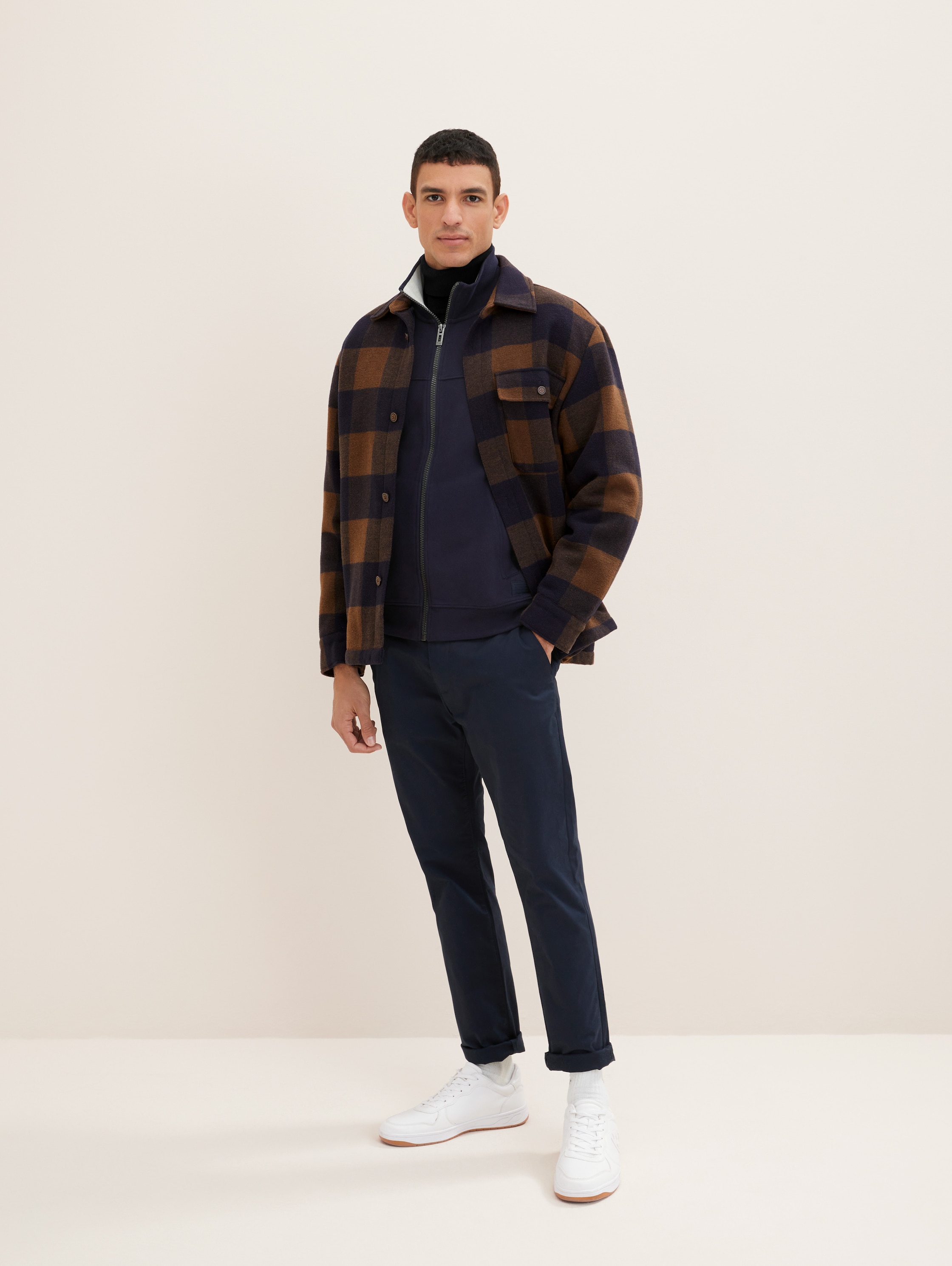 Sweatjacke mit Ziernaht - knitted_navy - 