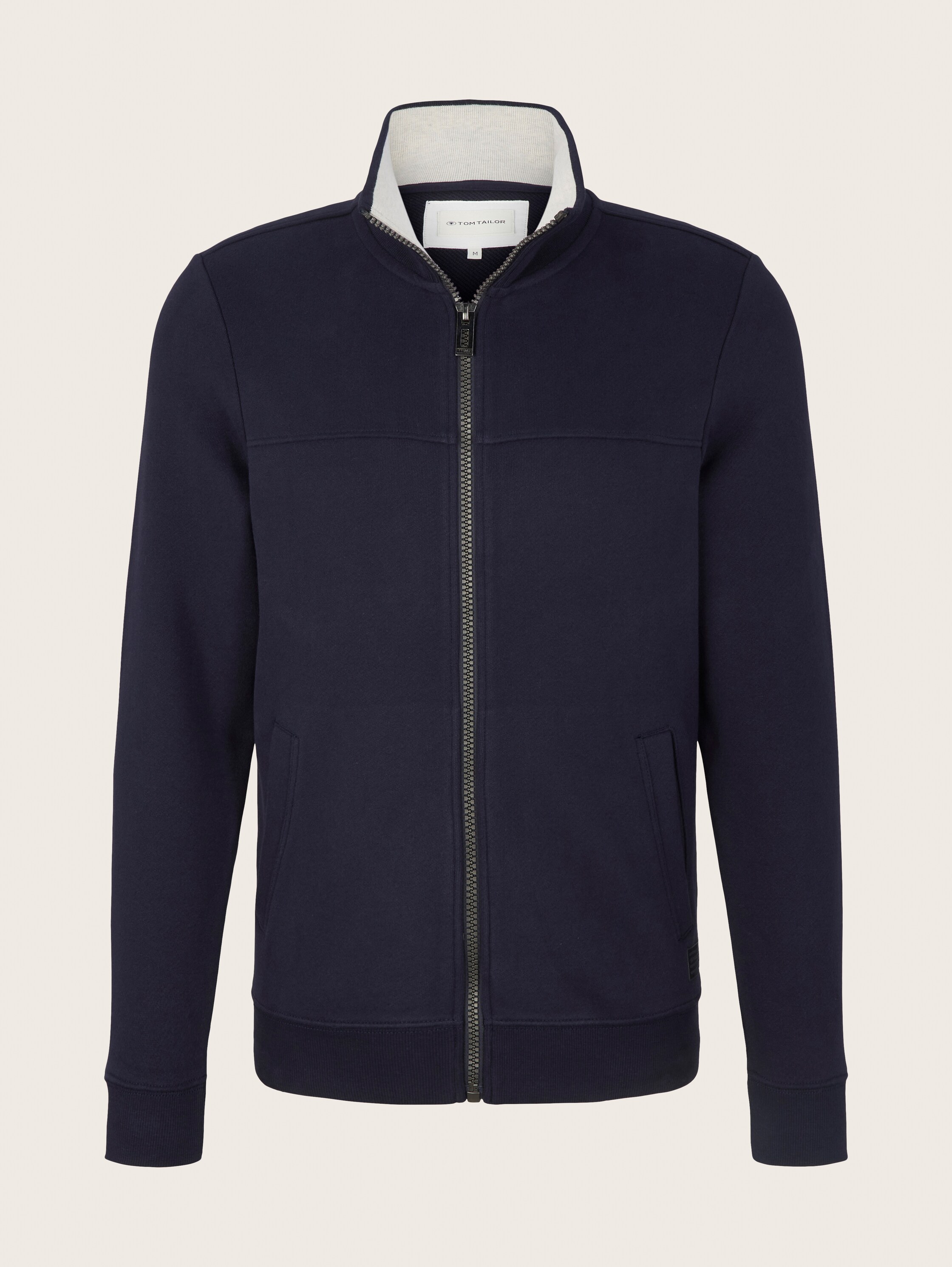 Sweatjacke mit Ziernaht - Knitted Navy - Vorder-Produkt-Ansicht