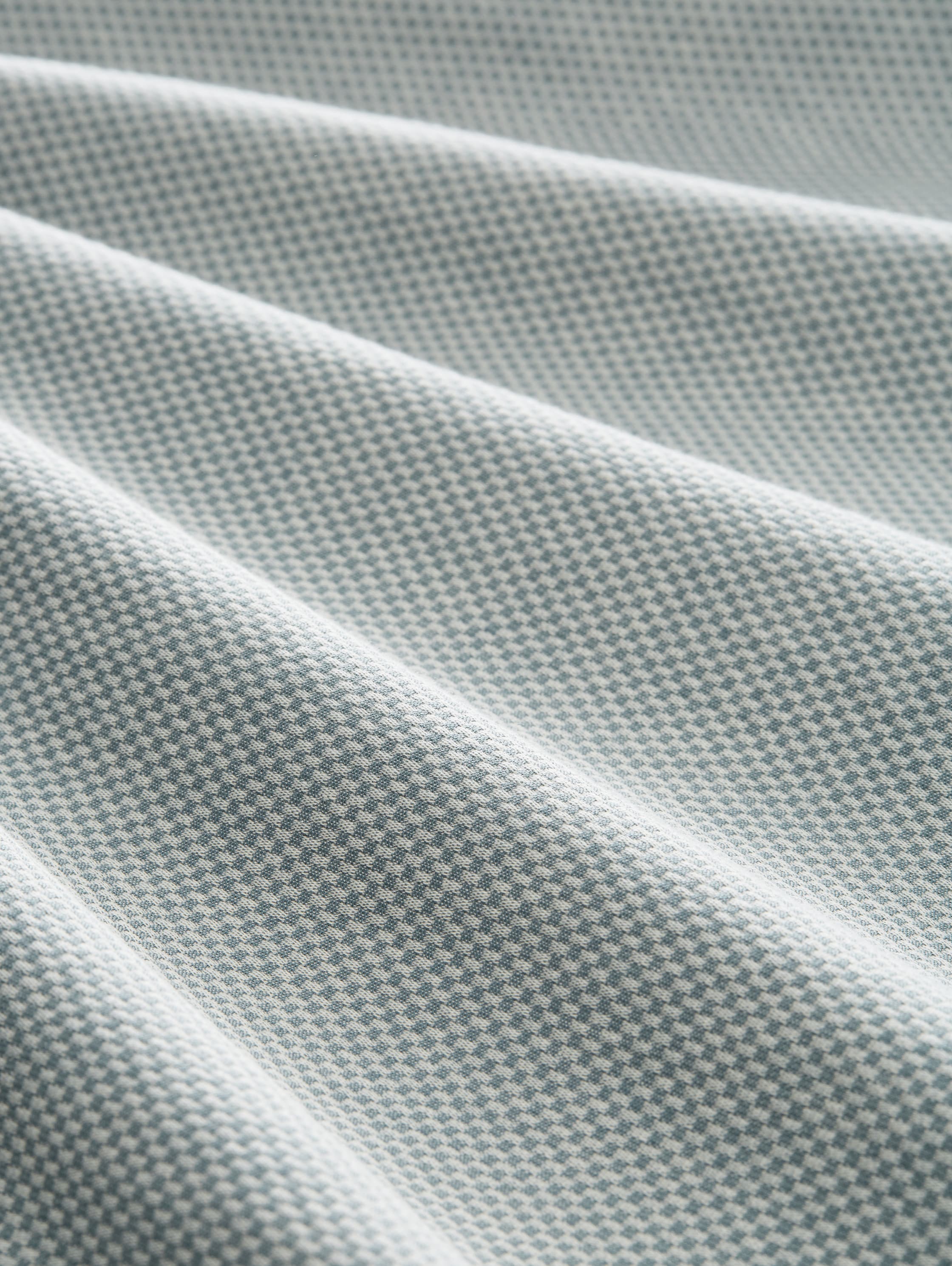 Plus - textured shirt - green white squared structure - Material view