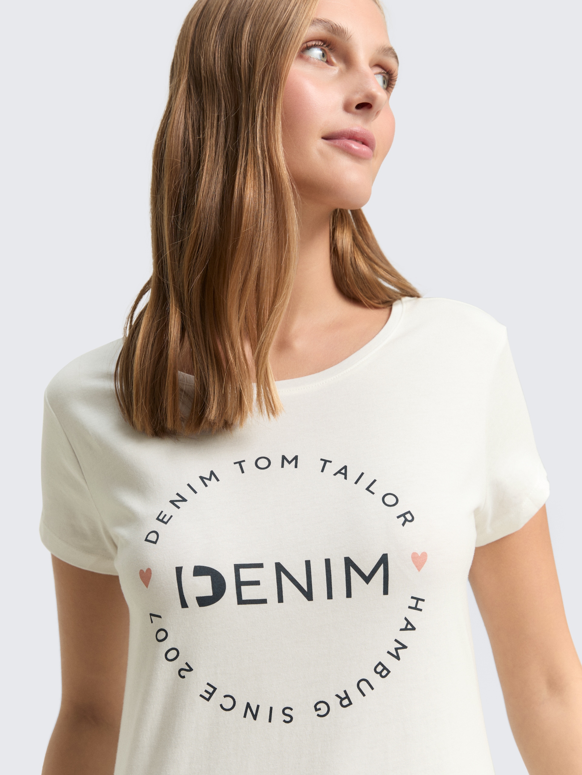 Print T-Shirt im 2er-Pack - Shale Grey Melange - Detail-Model-Ansicht