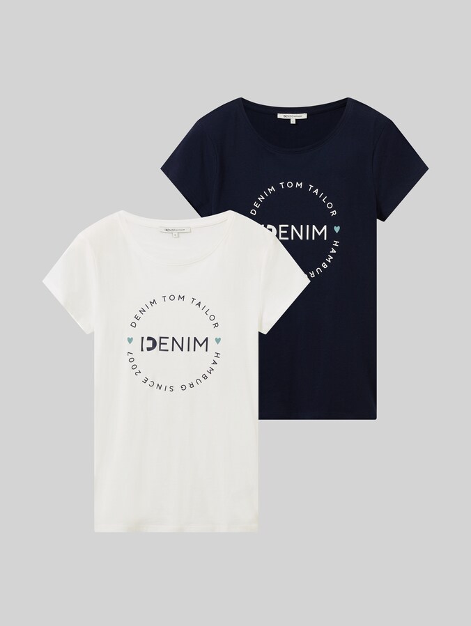 T-shirts imprimés, lot de 2 par Denim Female, sky captain blue