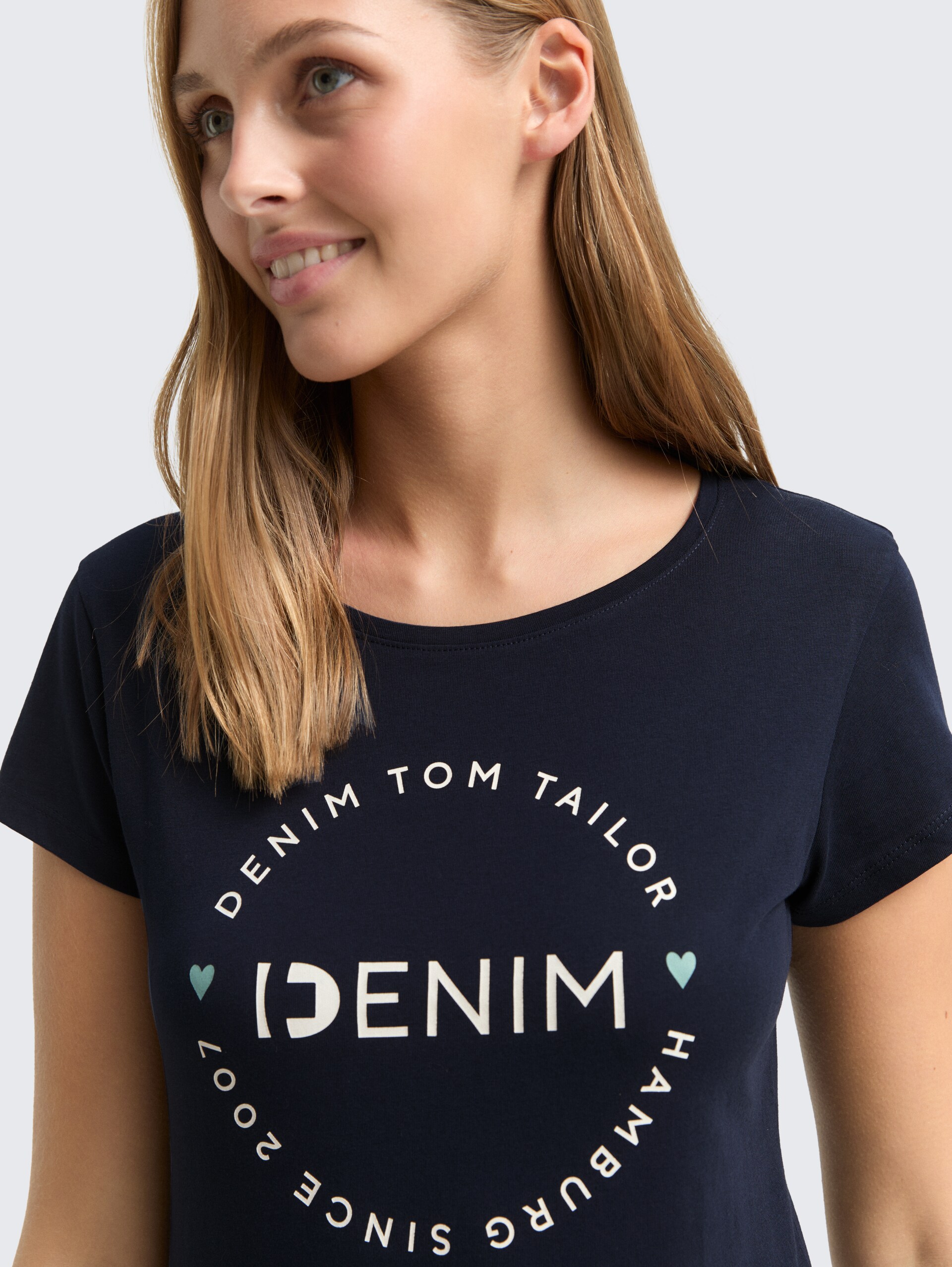 Print T-Shirt im 2er-Pack - sky captain blue - Detail-Model-Ansicht
