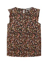 Geselecteerd, Top met volantmouwen door Tom Tailor, zwart