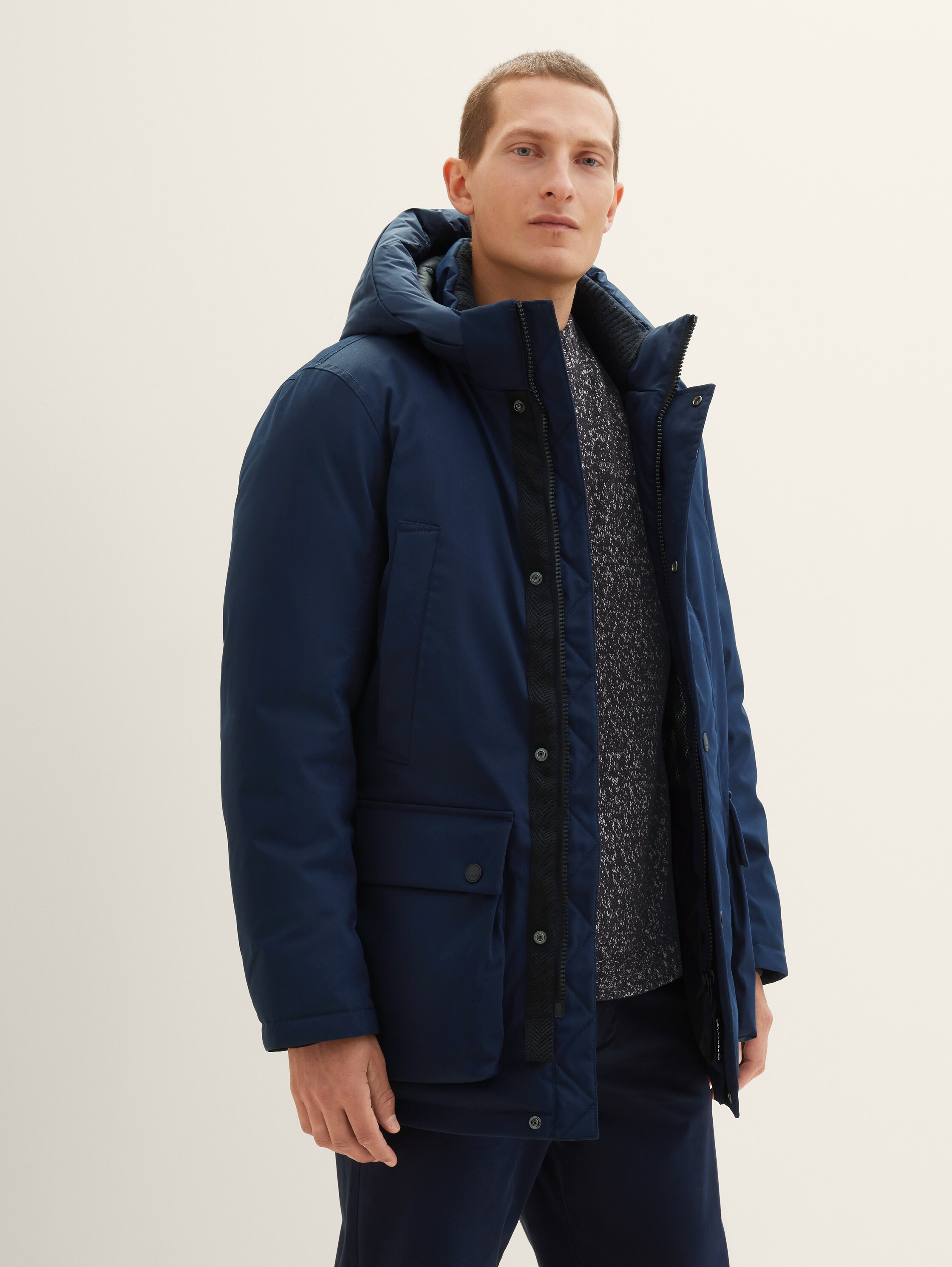 Parka mit abnehmbarer Kapuze - 1