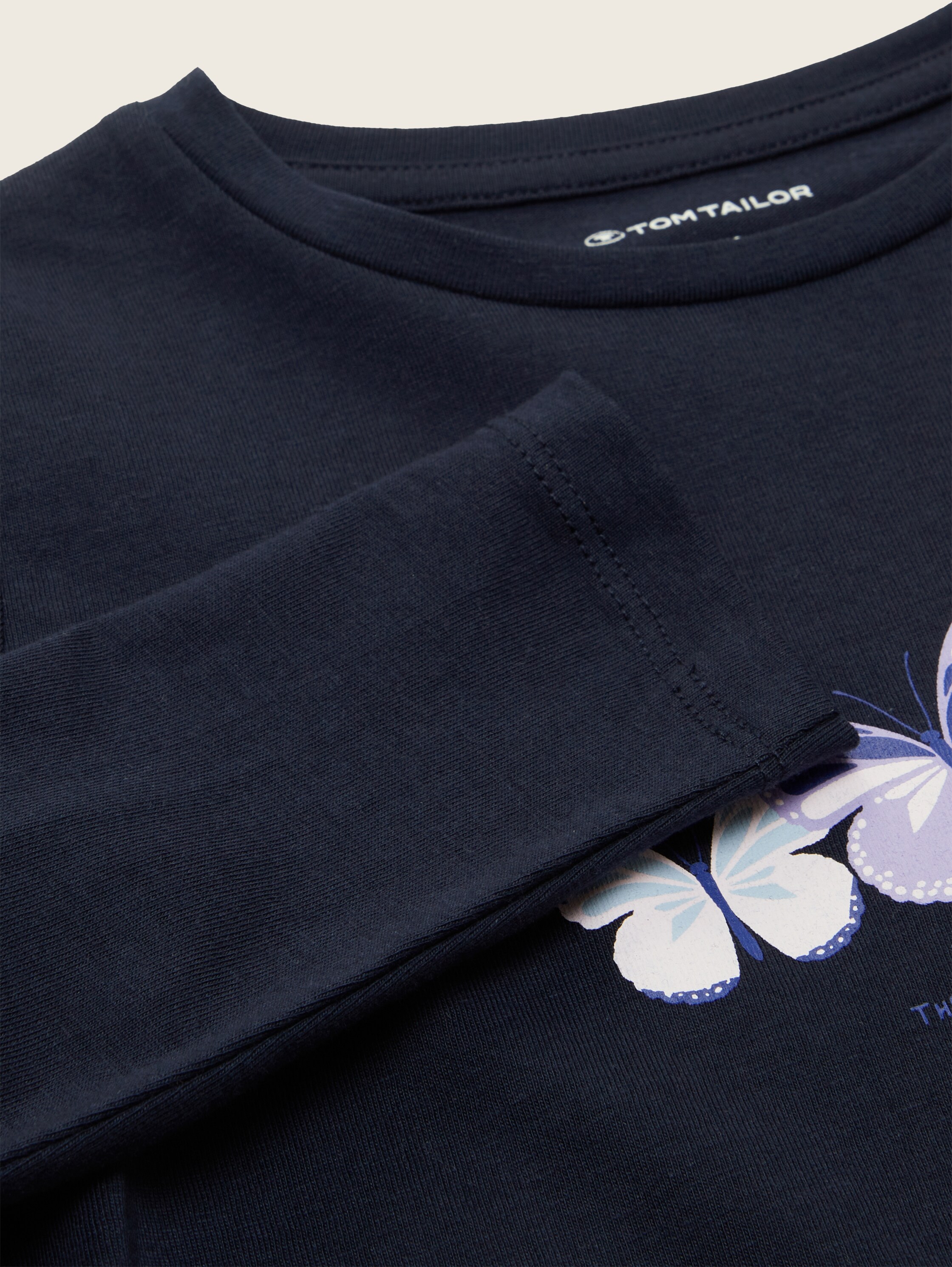 Long sleeve shirt with motif print - sky captain blue - Detail model view