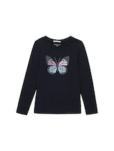 Geselecteerd, Shirt met lange mouwen en kleine borduursels door Tom Tailor, blauw