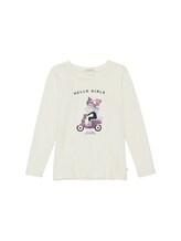 Niet geselecteerd, Shirt met lange mouwen en kleine borduursels door , wit