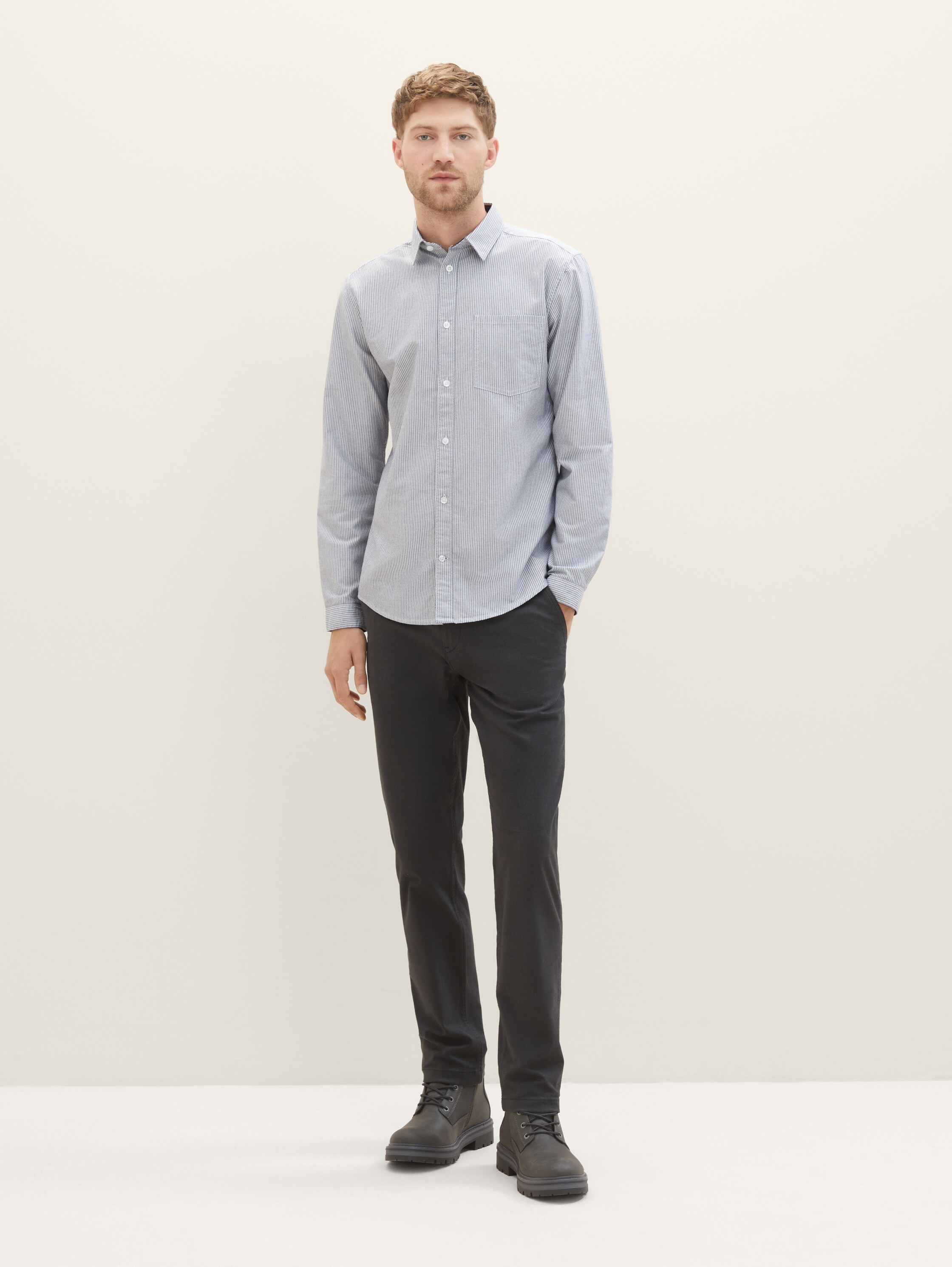 Hemd mit Streifenmuster - navy stripe - Detail-Model-Ansicht