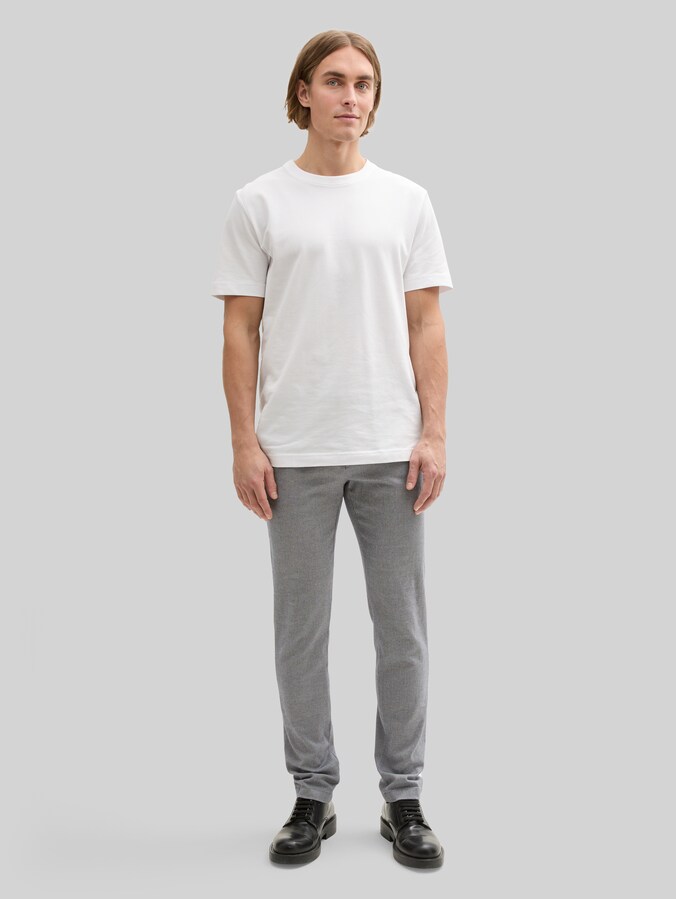 TTTRAVIS SLIM Chino Hose mit Gürtel von Men, white navy zig zag structure