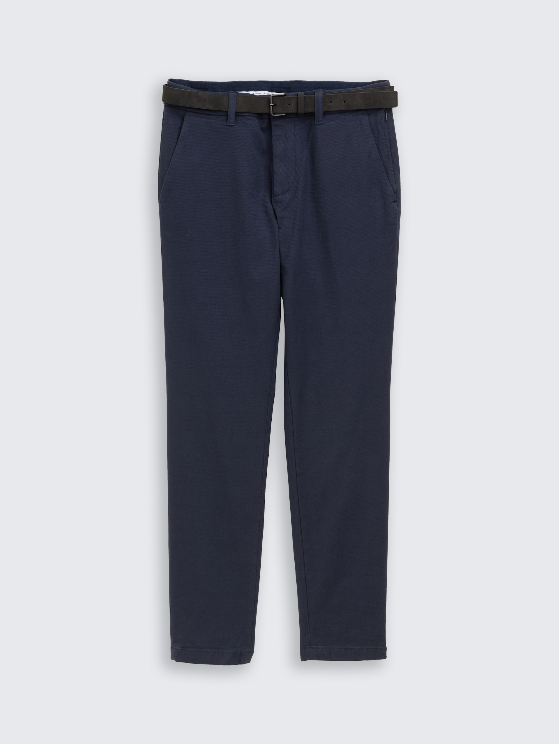 TTTRAVIS SLIM Chino Hose mit Gürtel - navy zig zag structure - Vorder-Produkt-Ansicht