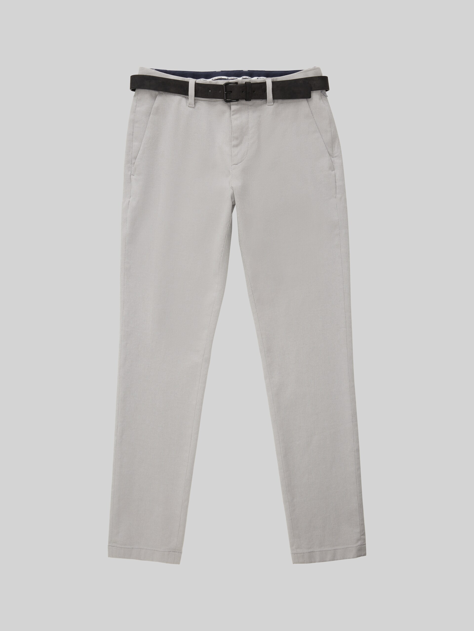 TTTRAVIS SLIM chino met riem - white grey zig zag structure - Product vooraanzicht