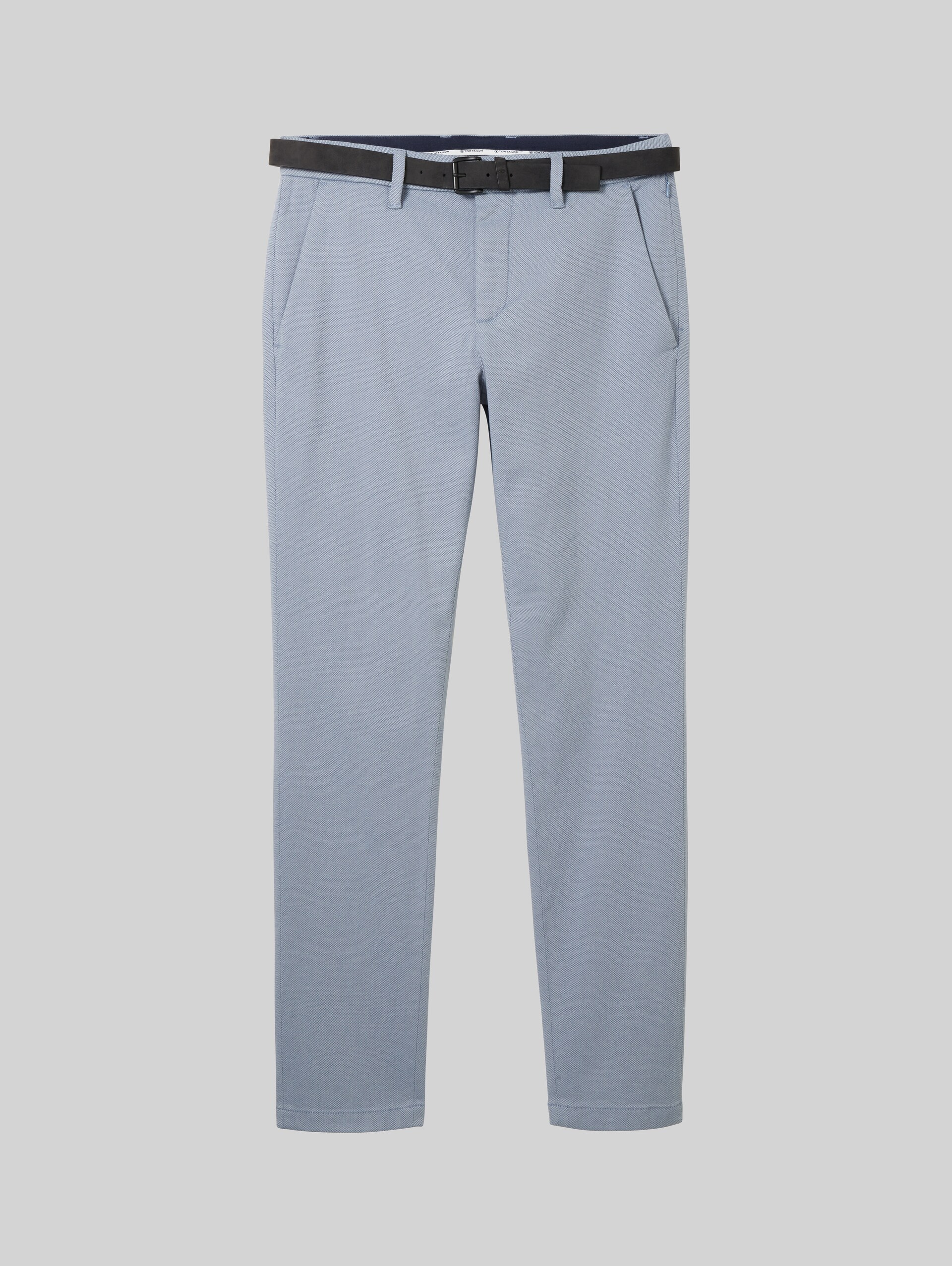TTTRAVIS SLIM chino met riem - light blue zig zag structure - Product vooraanzicht